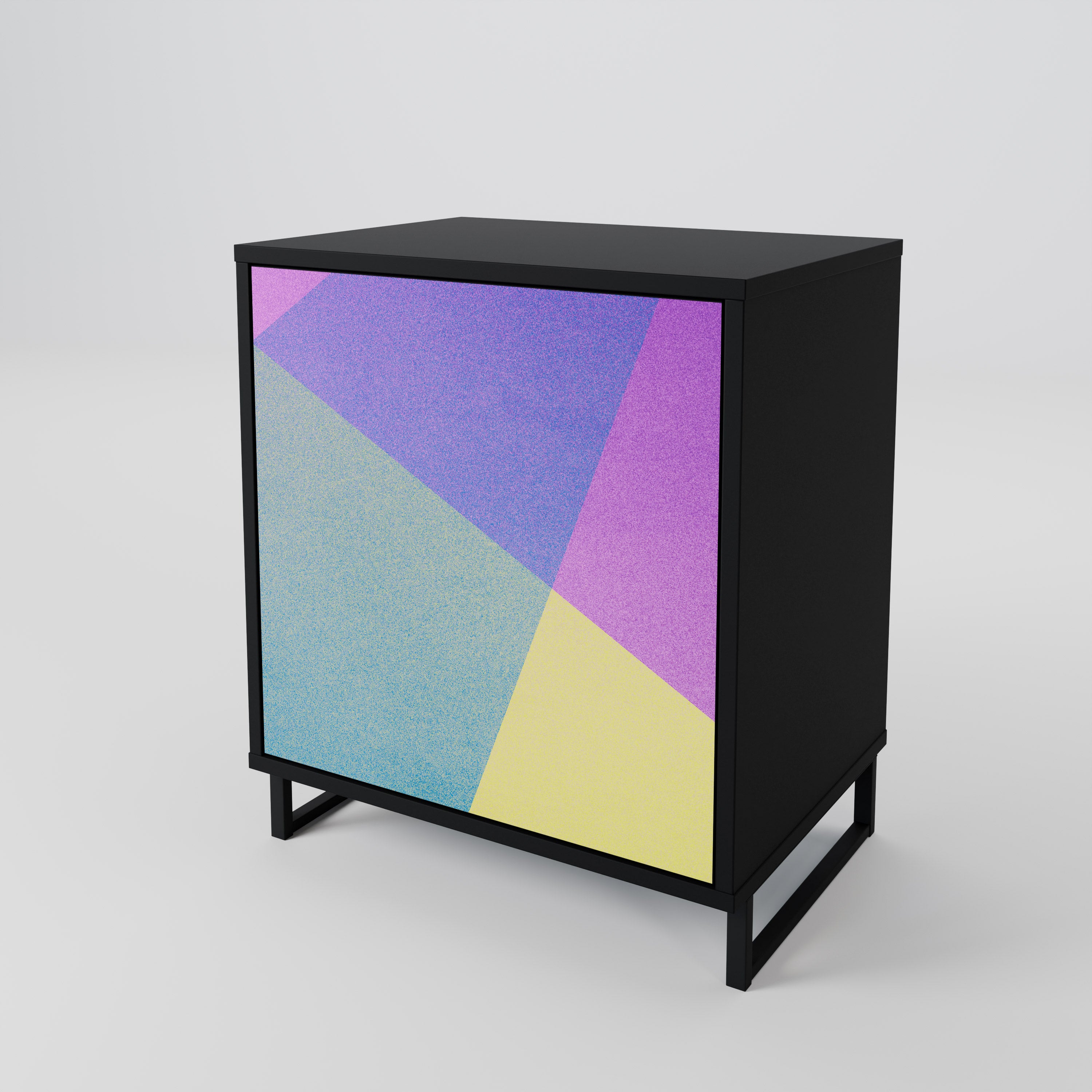 BRIGHT GEOMETRY 1-Door Sideboard in Black Finish
