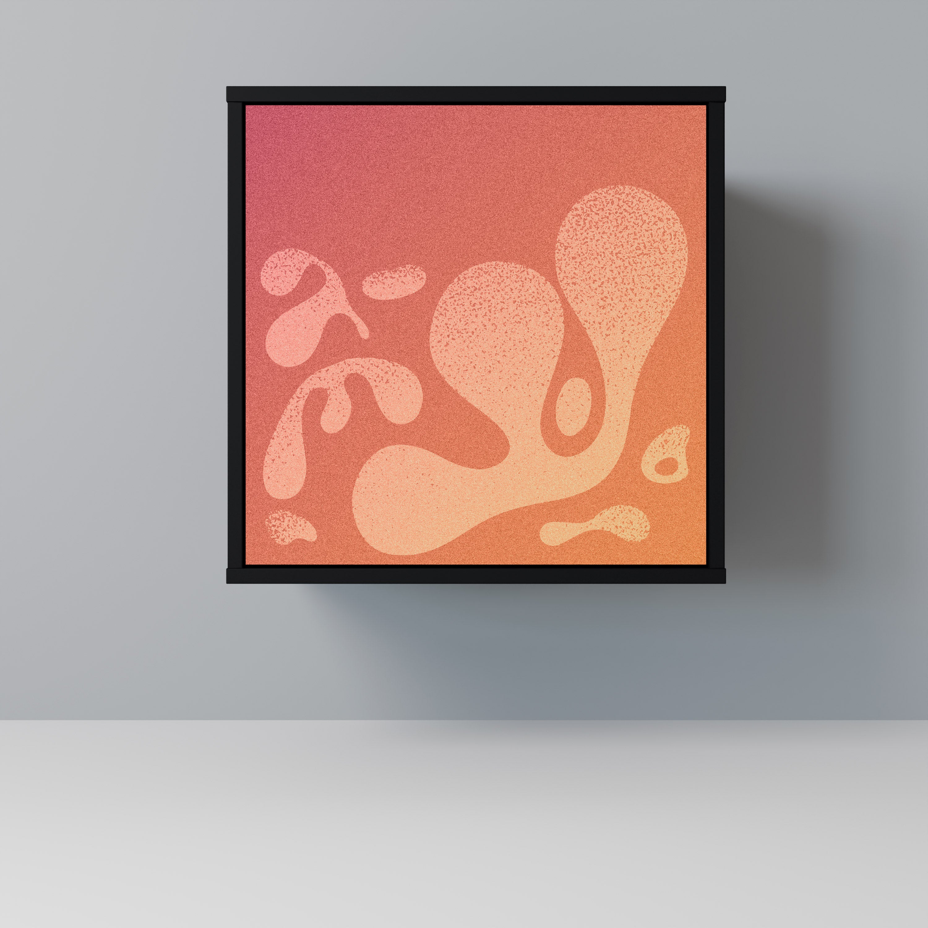 IRREGULAR PINK 1-Door Sideboard in Black Finish