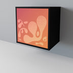 IRREGULAR PINK 1-Door Sideboard in Black Finish