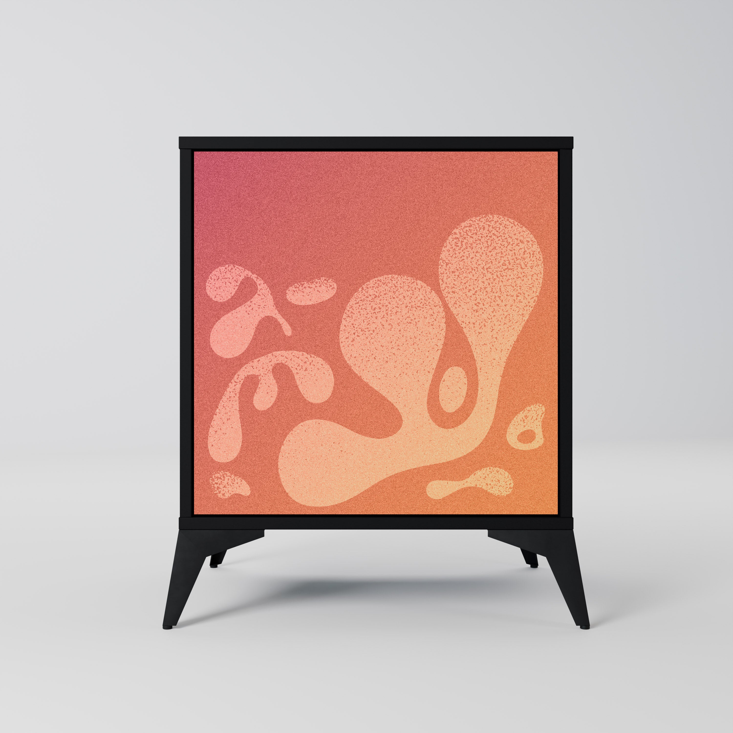 IRREGULAR PINK 1-Door Sideboard in Black Finish