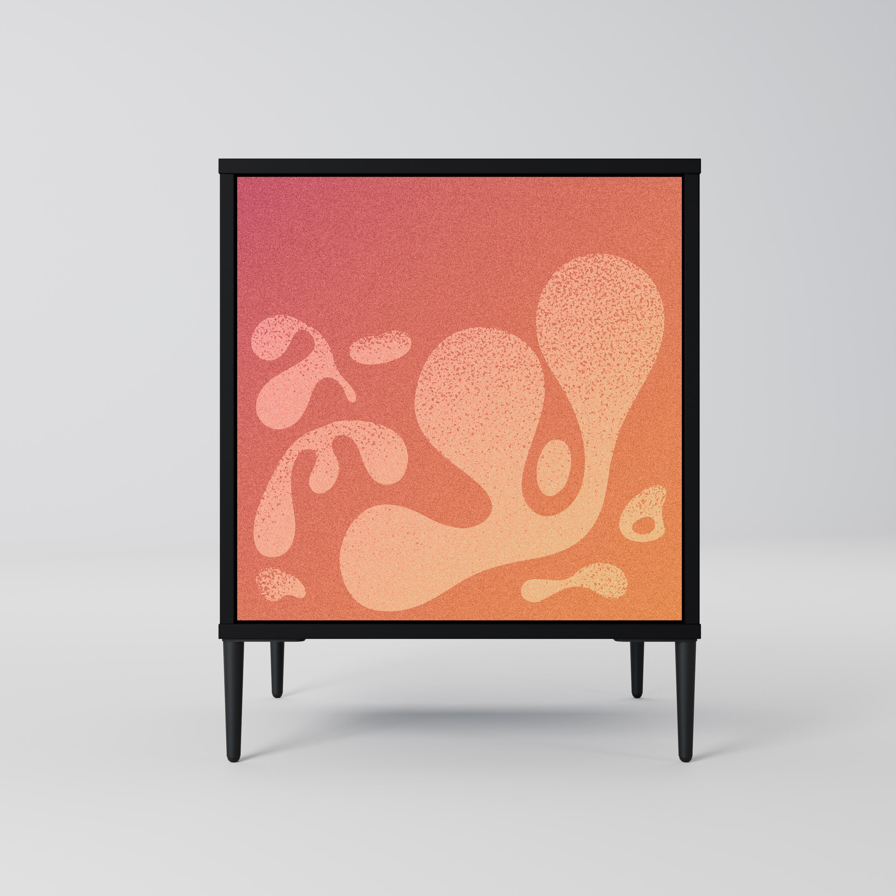 IRREGULAR PINK 1-Door Sideboard in Black Finish