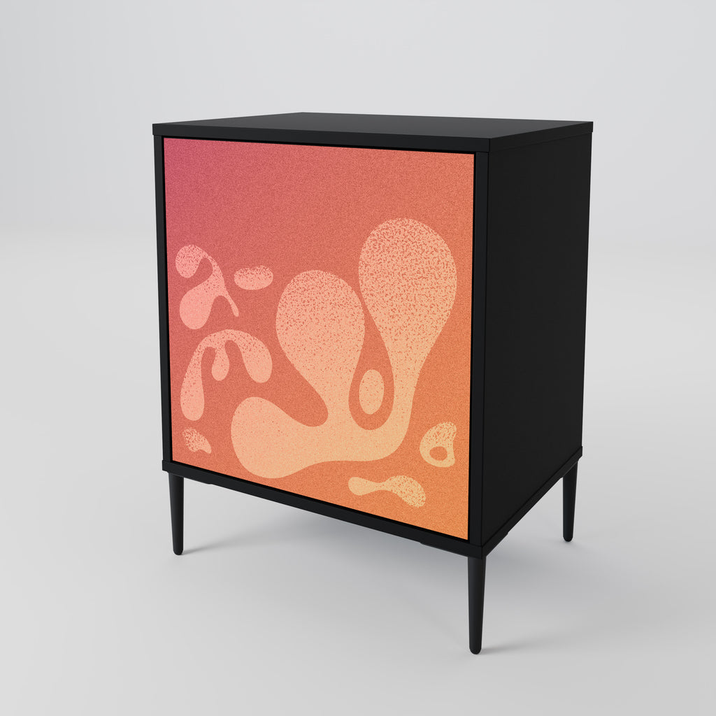 IRREGULAR PINK 1-Door Sideboard in Black Finish
