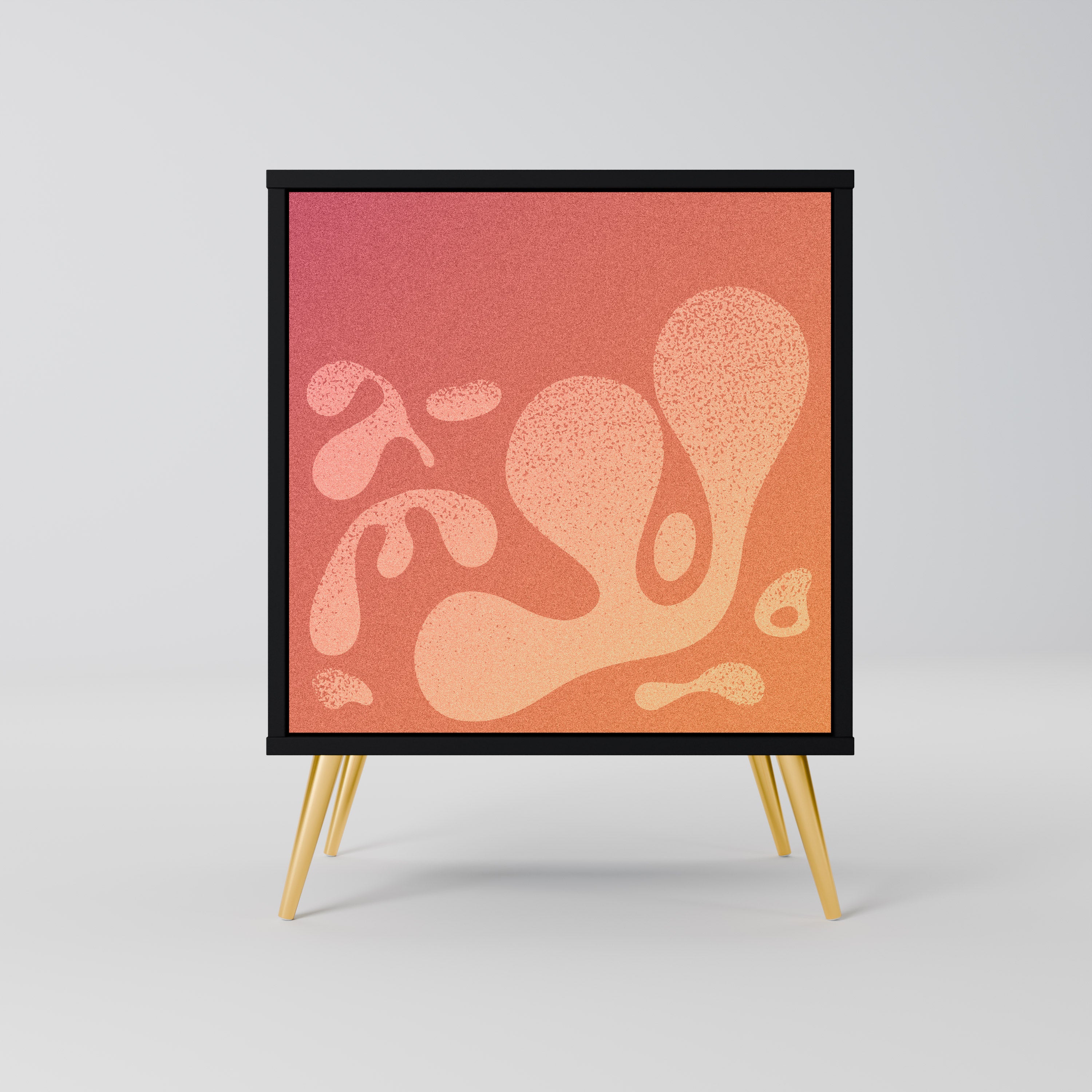 IRREGULAR PINK 1-Door Sideboard in Black Finish