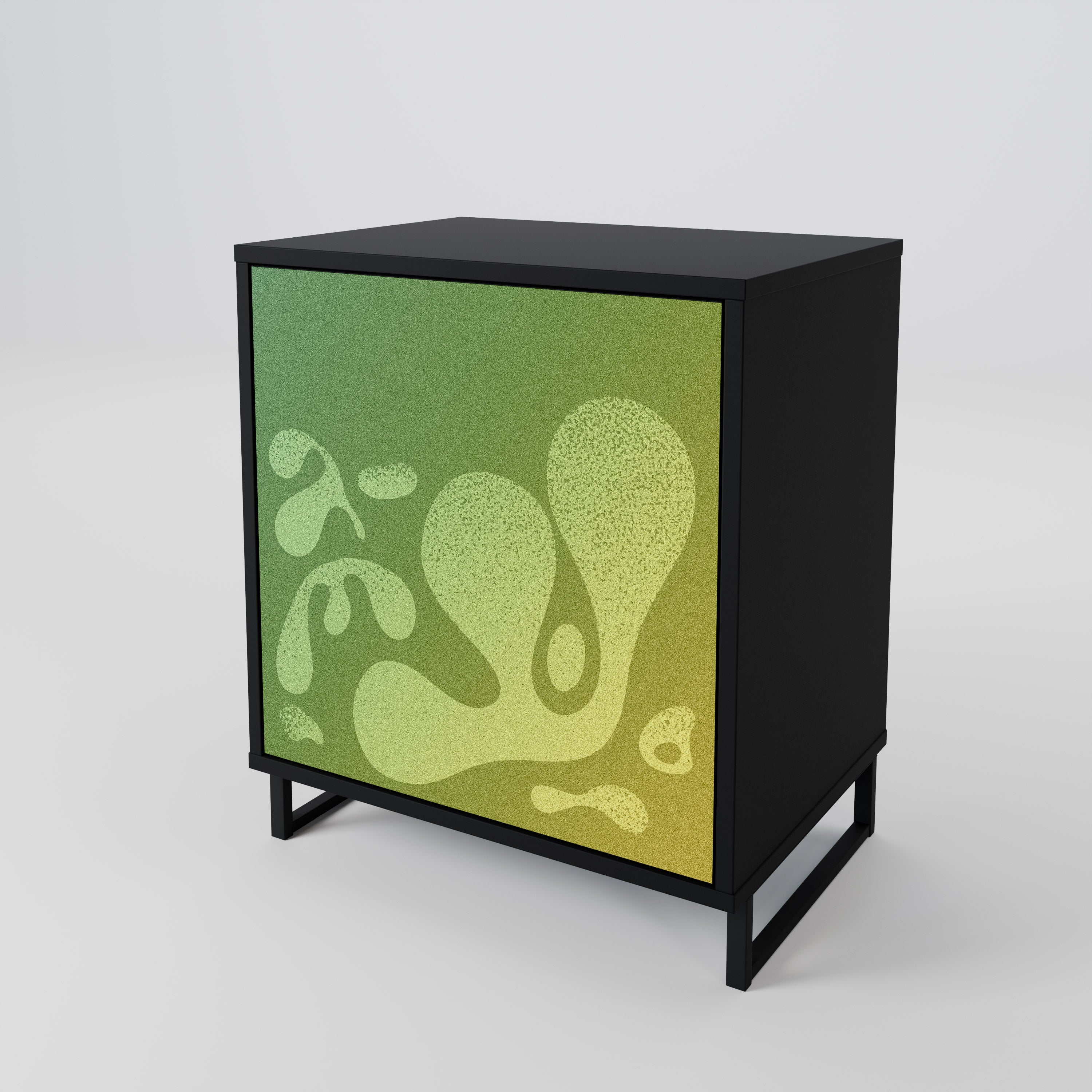 IRREGULAR BLUE 1-Door Sideboard in Black Finish