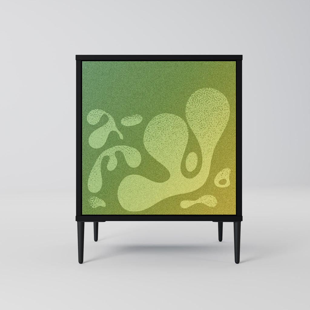 IRREGULAR BLUE 1-Door Sideboard in Black Finish