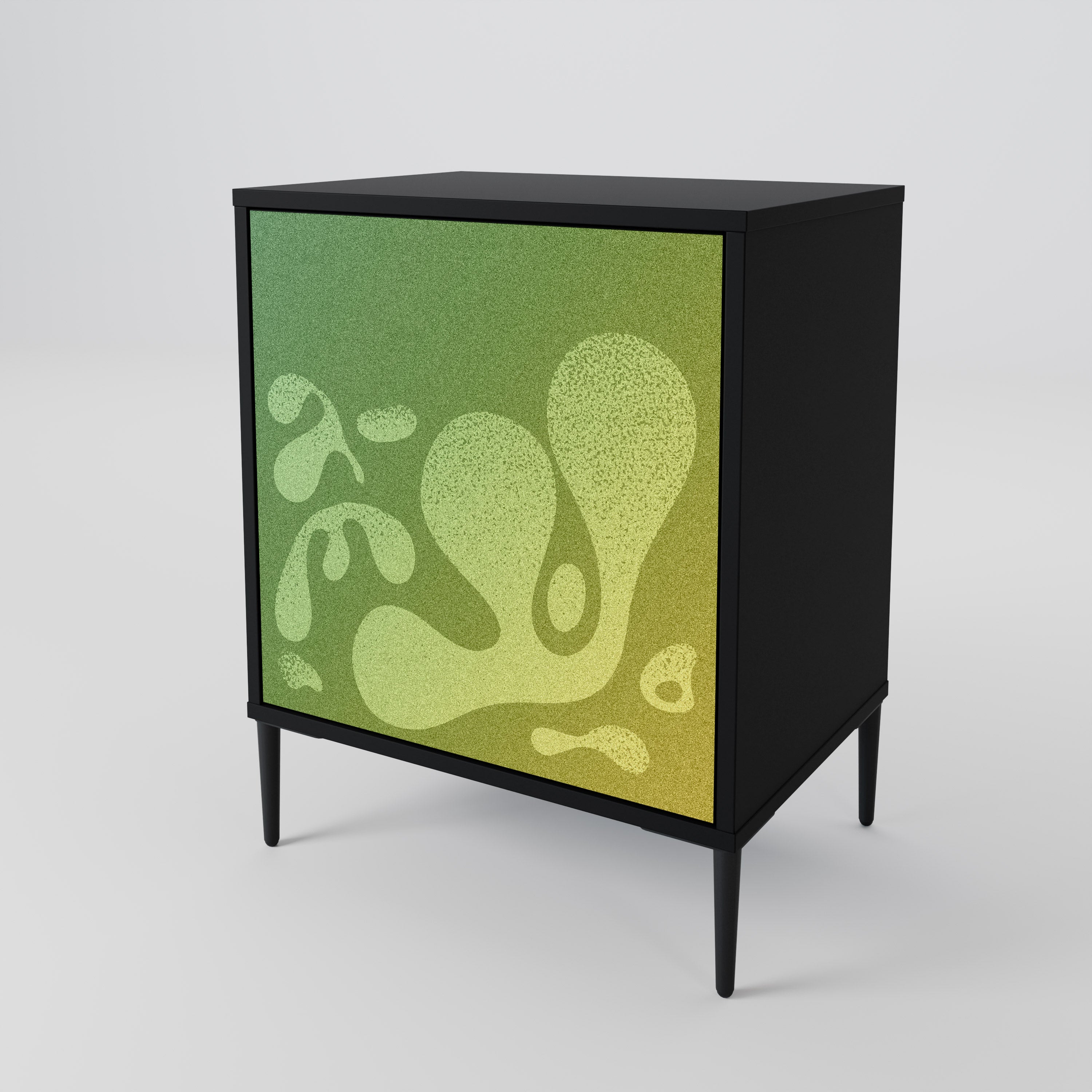IRREGULAR BLUE 1-Door Sideboard in Black Finish