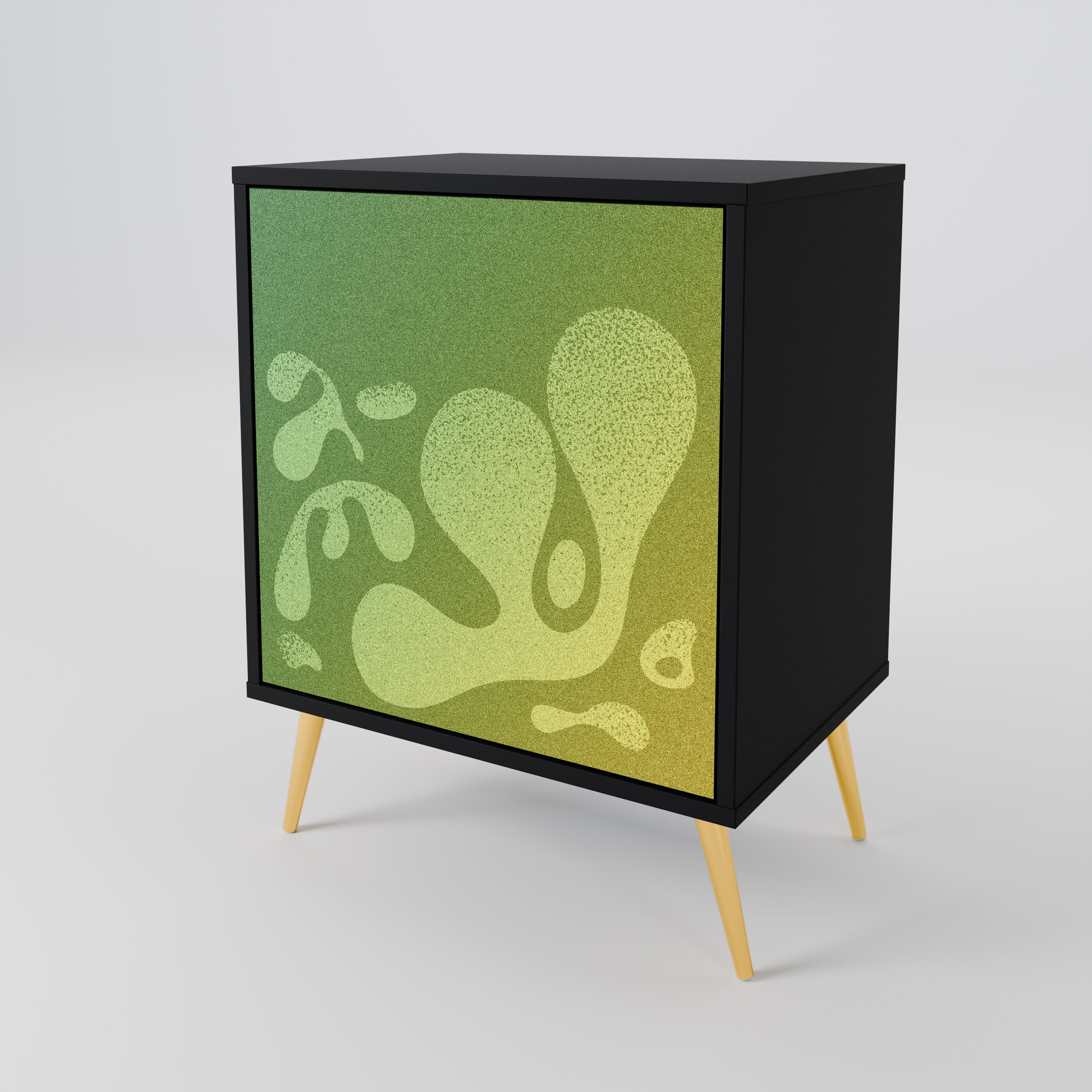 IRREGULAR BLUE 1-Door Sideboard in Black Finish