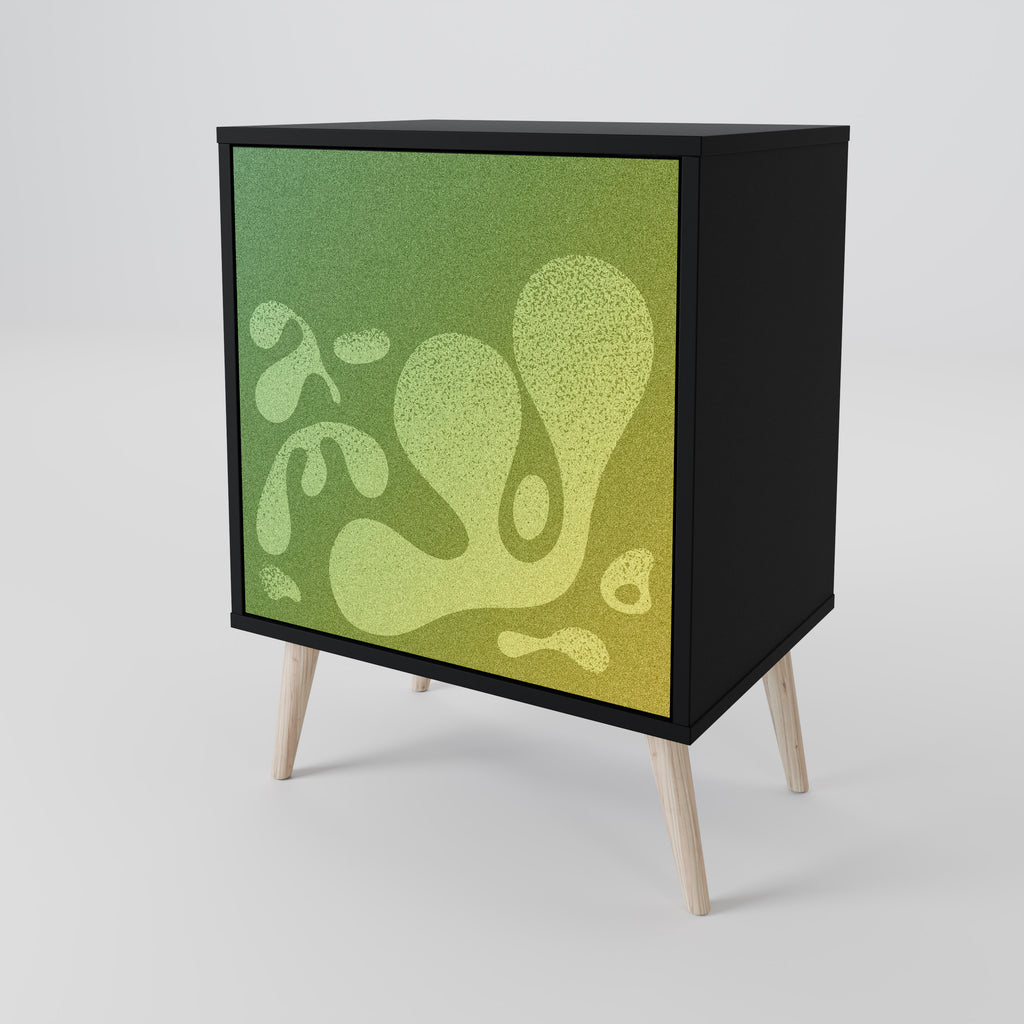 IRREGULAR BLUE 1-Door Sideboard in Black Finish