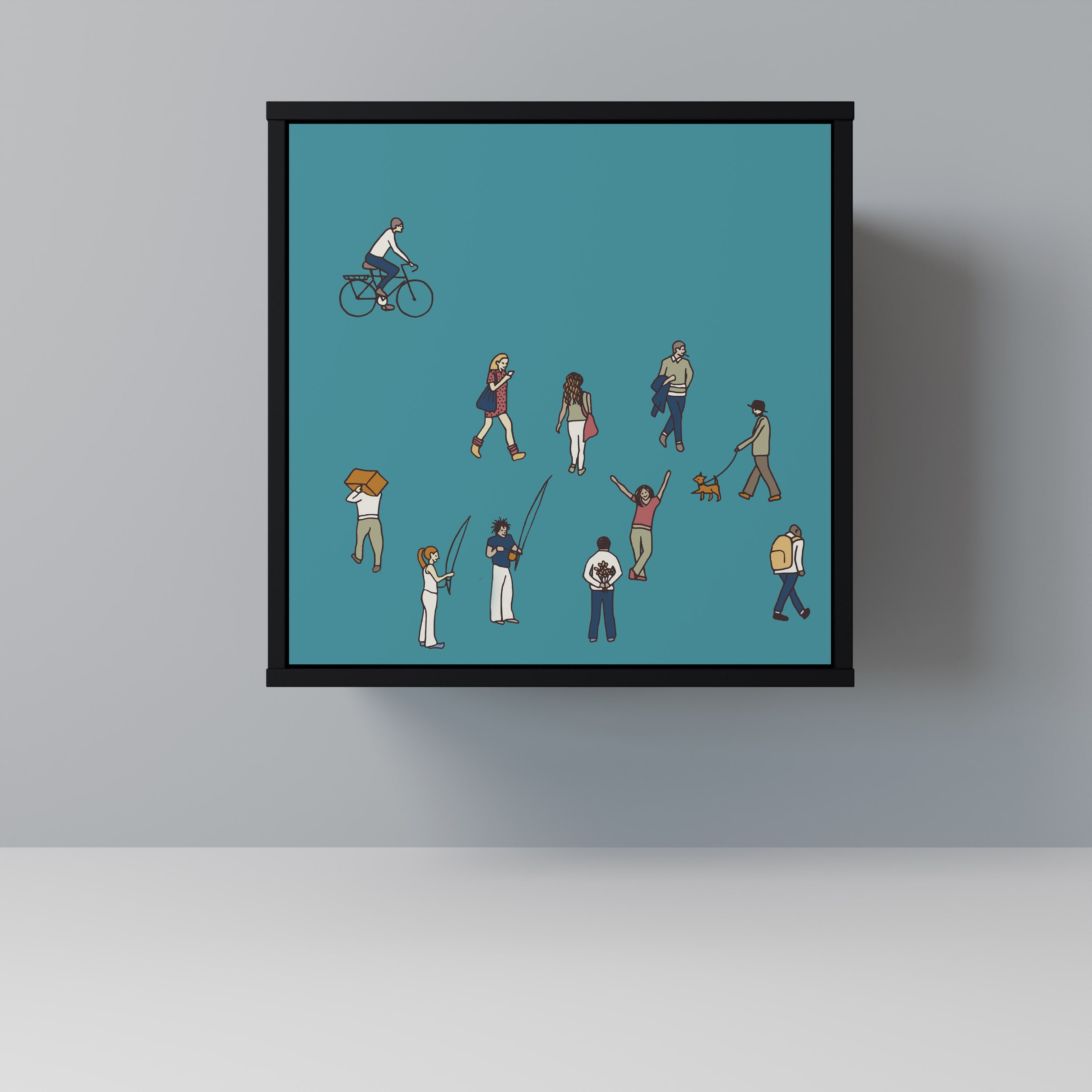 COLLECTIVE STREAM 1-Door Sideboard in Black Finish