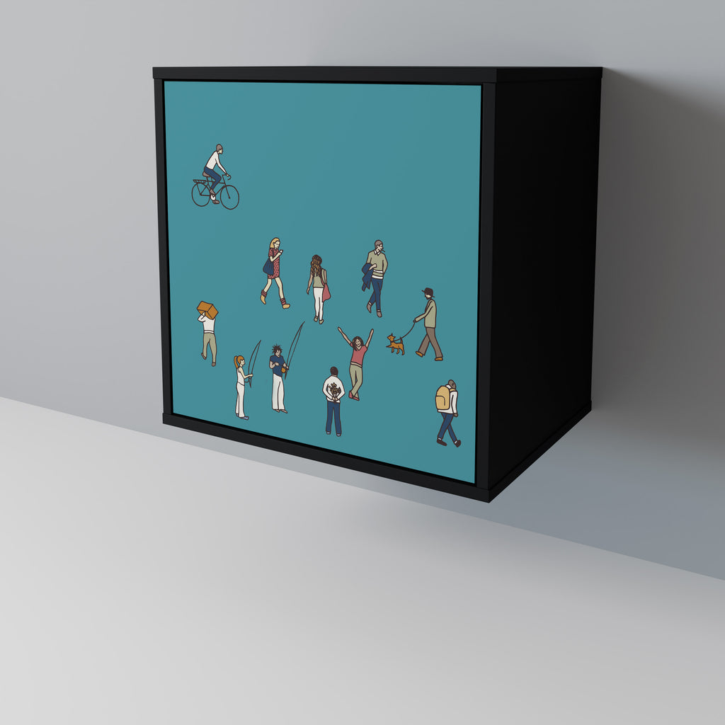 COLLECTIVE STREAM 1-Door Sideboard in Black Finish