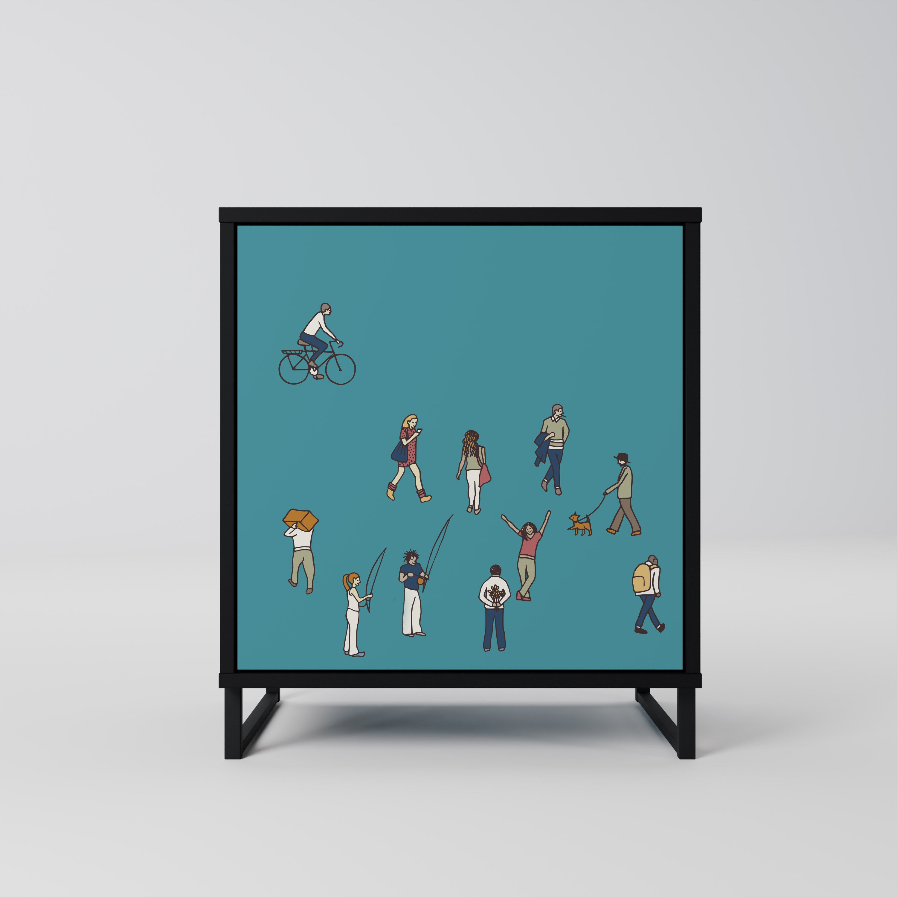 COLLECTIVE STREAM 1-Door Sideboard in Black Finish