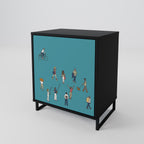 COLLECTIVE STREAM 1-Door Sideboard in Black Finish