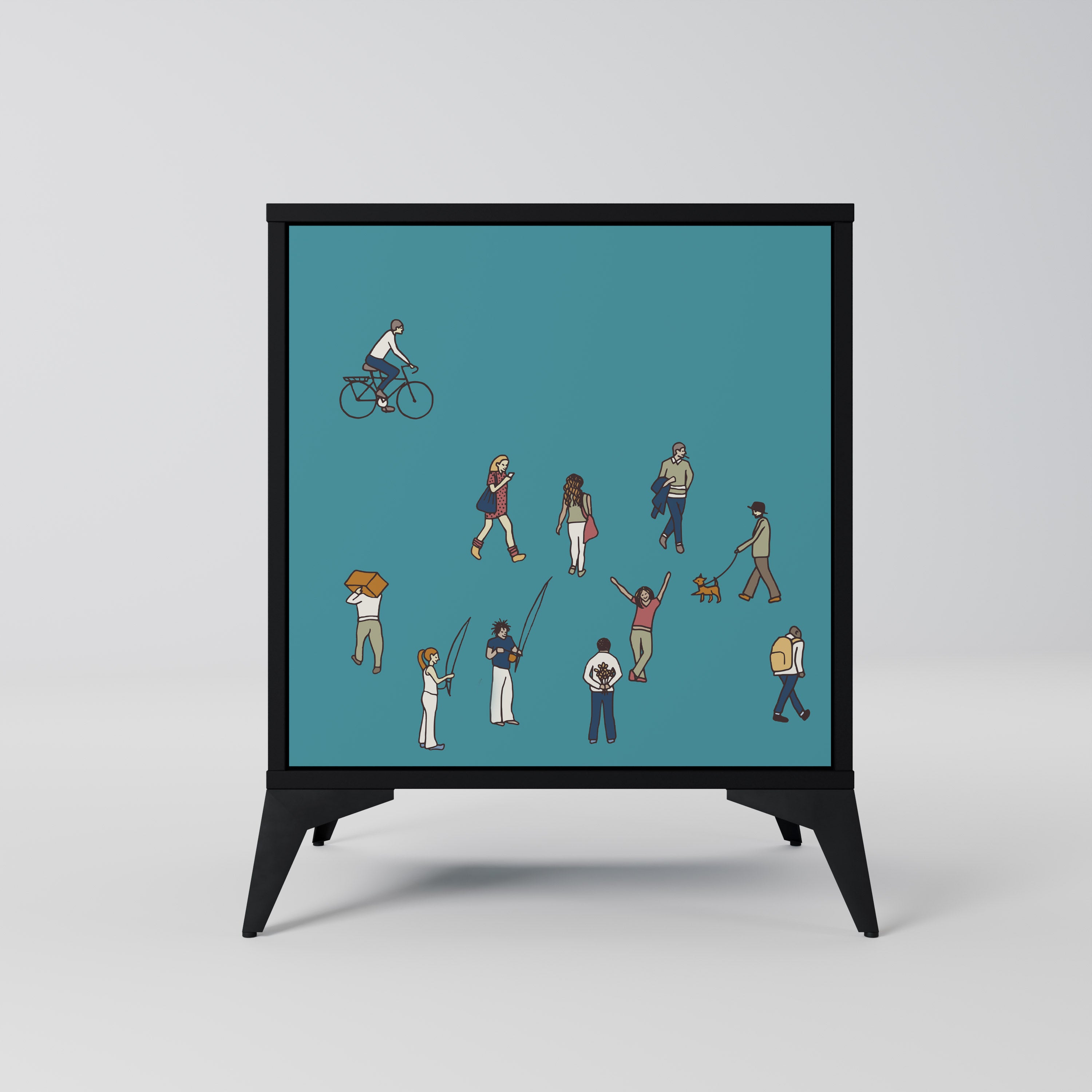 COLLECTIVE STREAM 1-Door Sideboard in Black Finish