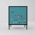 COLLECTIVE STREAM 1-Door Sideboard in Black Finish