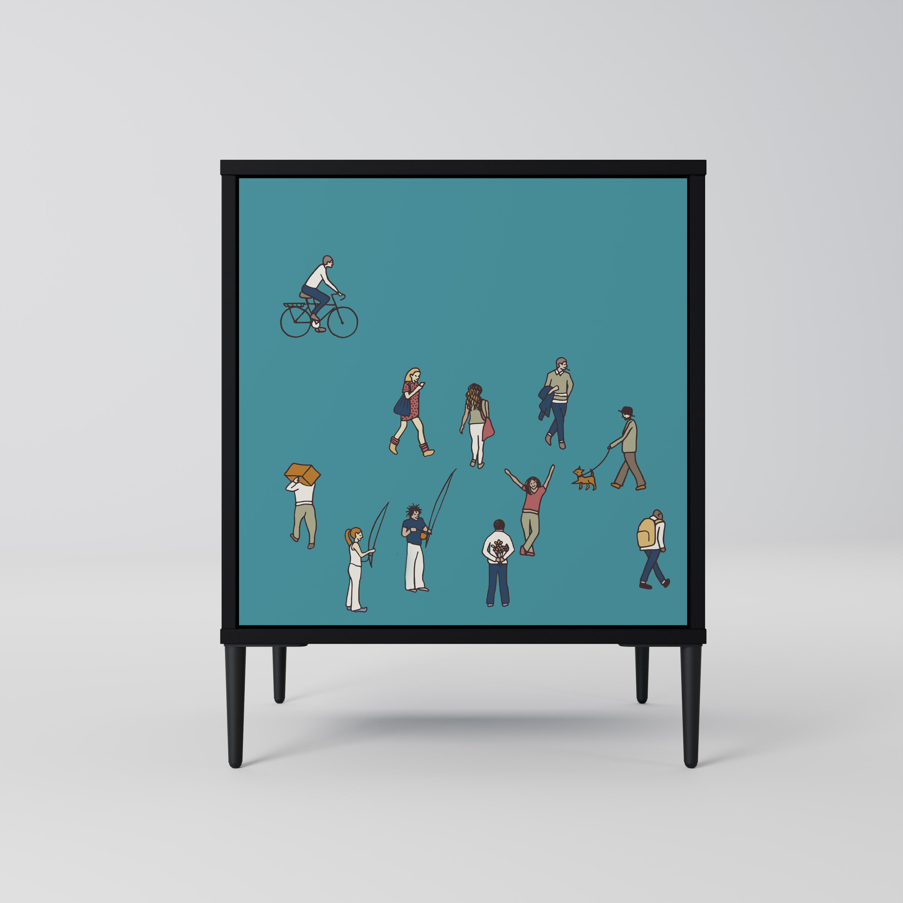 COLLECTIVE STREAM 1-Door Sideboard in Black Finish