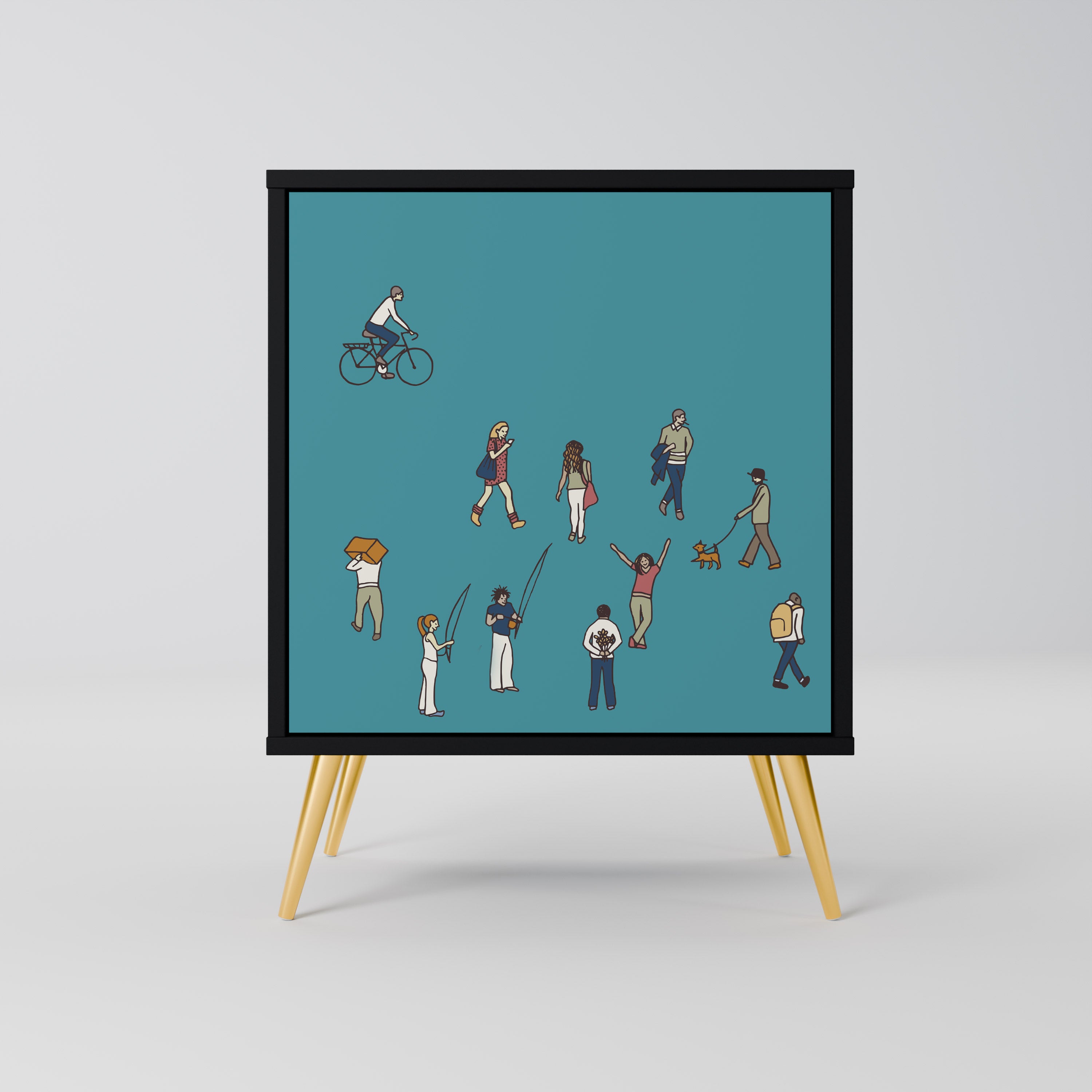 COLLECTIVE STREAM 1-Door Sideboard in Black Finish