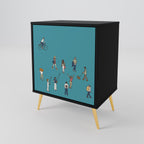 COLLECTIVE STREAM 1-Door Sideboard in Black Finish