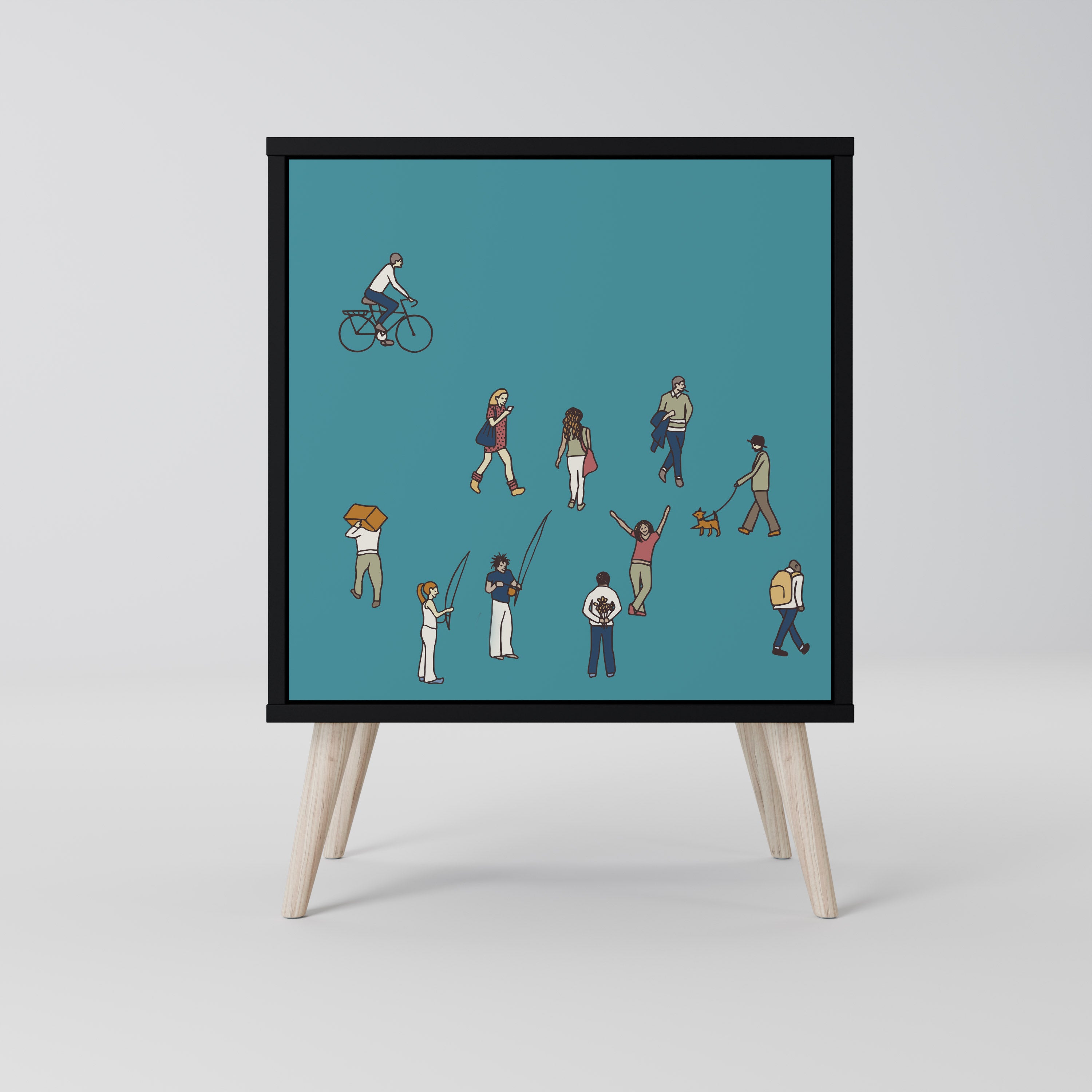 COLLECTIVE STREAM 1-Door Sideboard in Black Finish