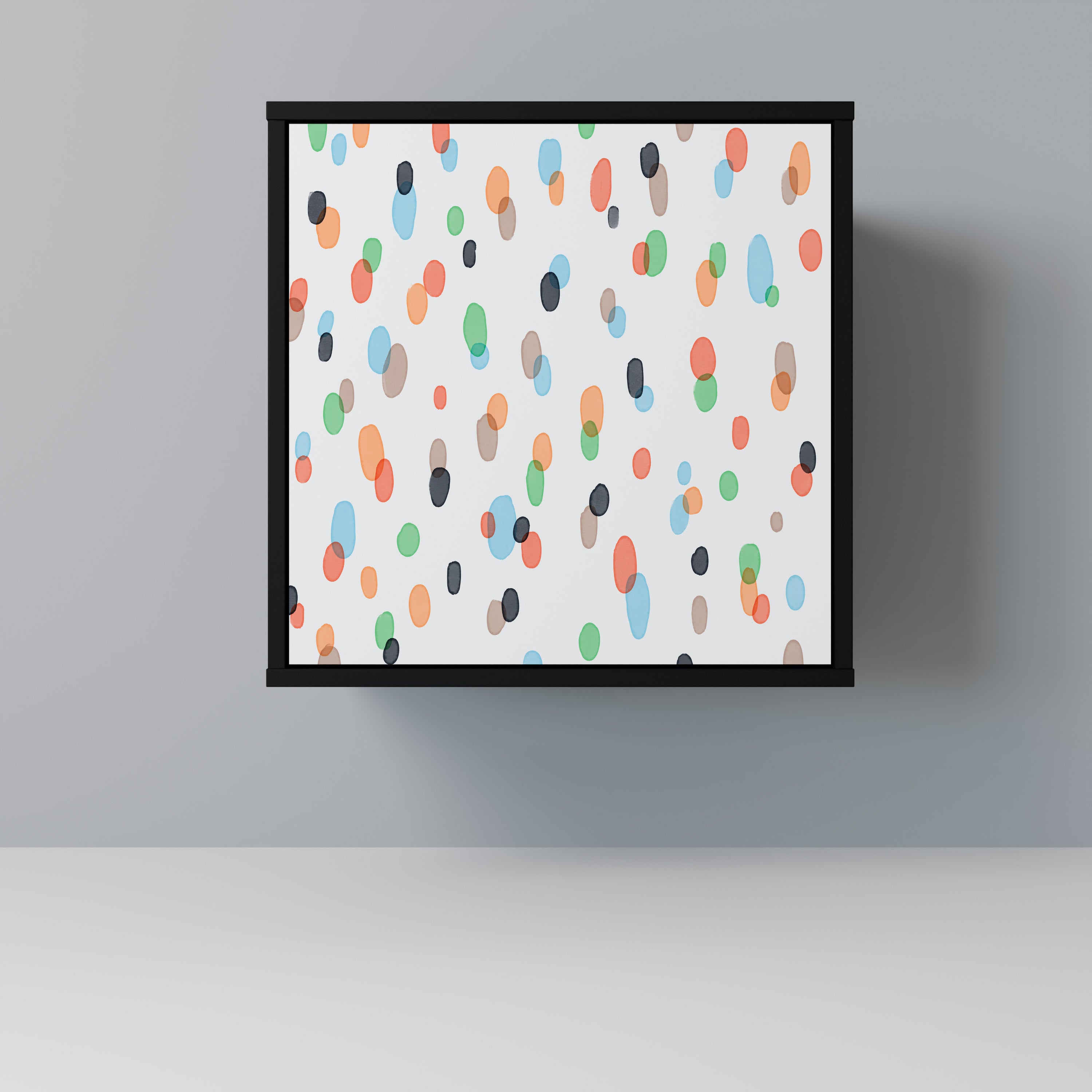 ENERGETIC SPOTS 1-Door Sideboard in Black Finish