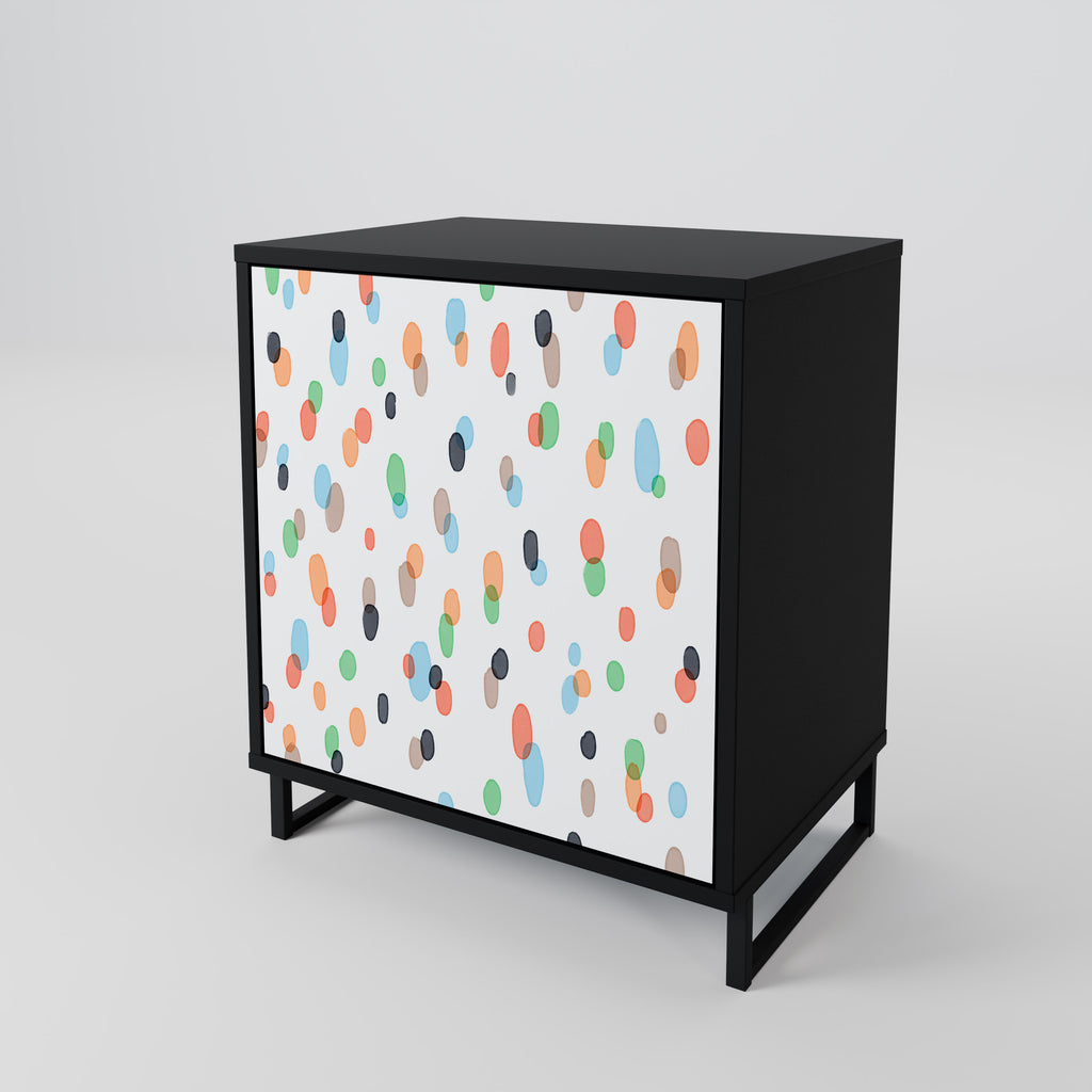 ENERGETIC SPOTS 1-Door Sideboard in Black Finish
