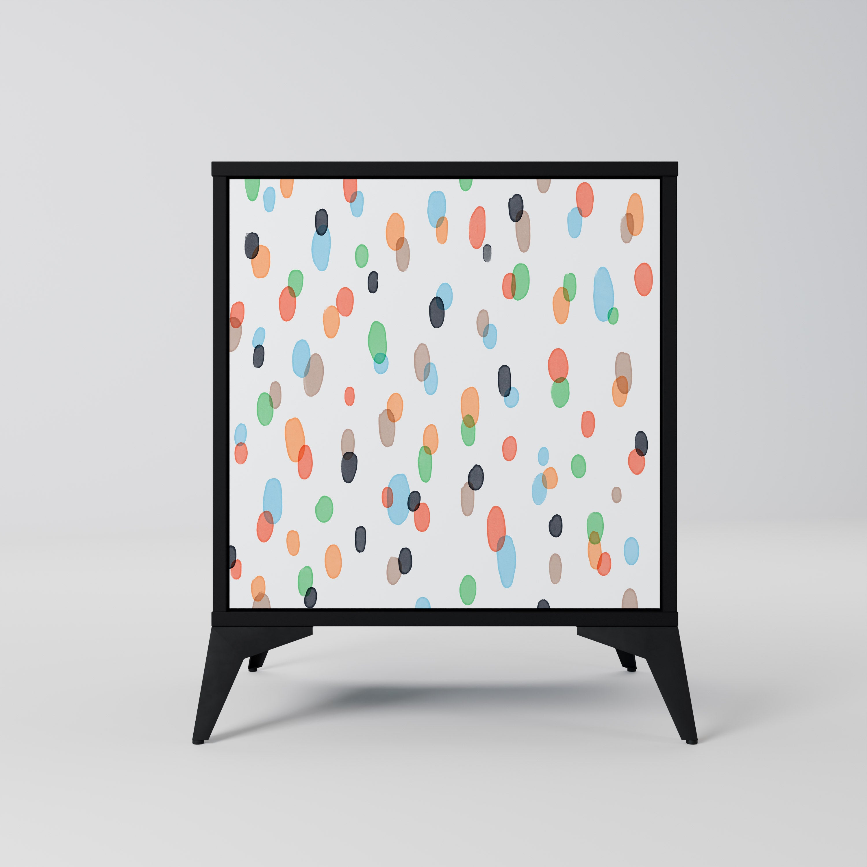 ENERGETIC SPOTS 1-Door Sideboard in Black Finish