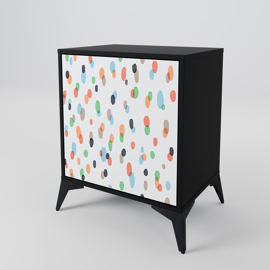 ENERGETIC SPOTS 1-Door Sideboard in Black Finish