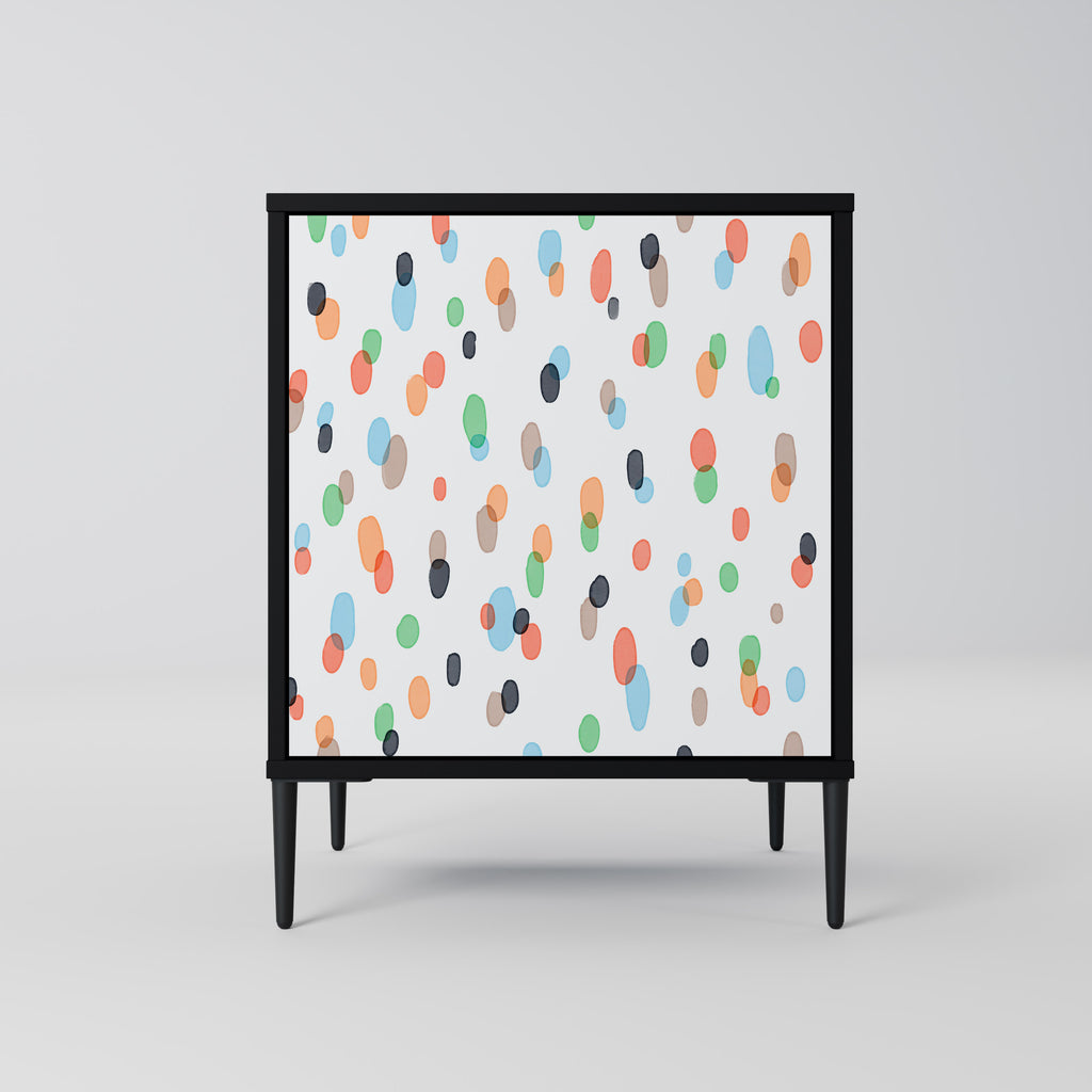 ENERGETIC SPOTS 1-Door Sideboard in Black Finish