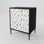 ENERGETIC SPOTS 1-Door Sideboard in Black Finish