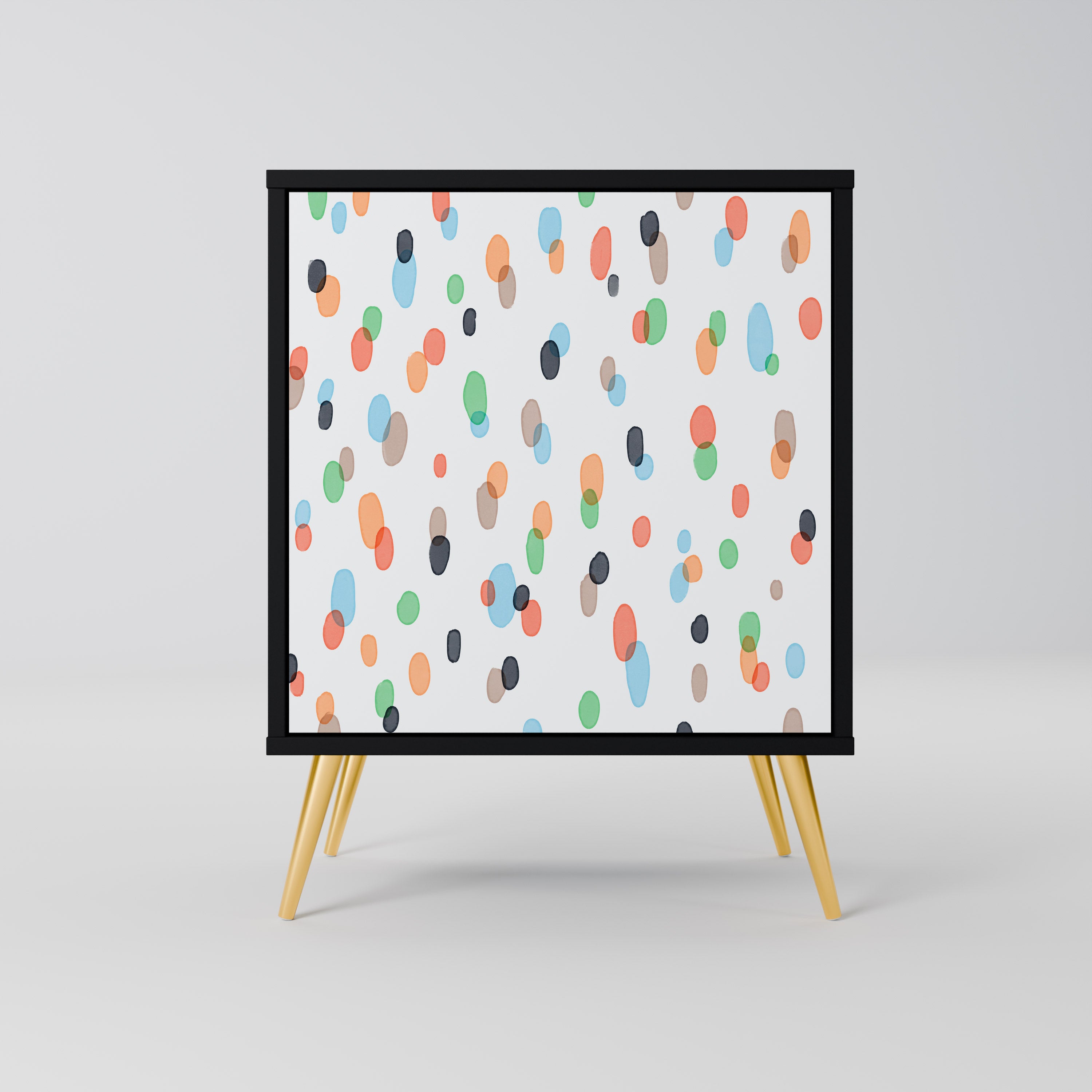 ENERGETIC SPOTS 1-Door Sideboard in Black Finish