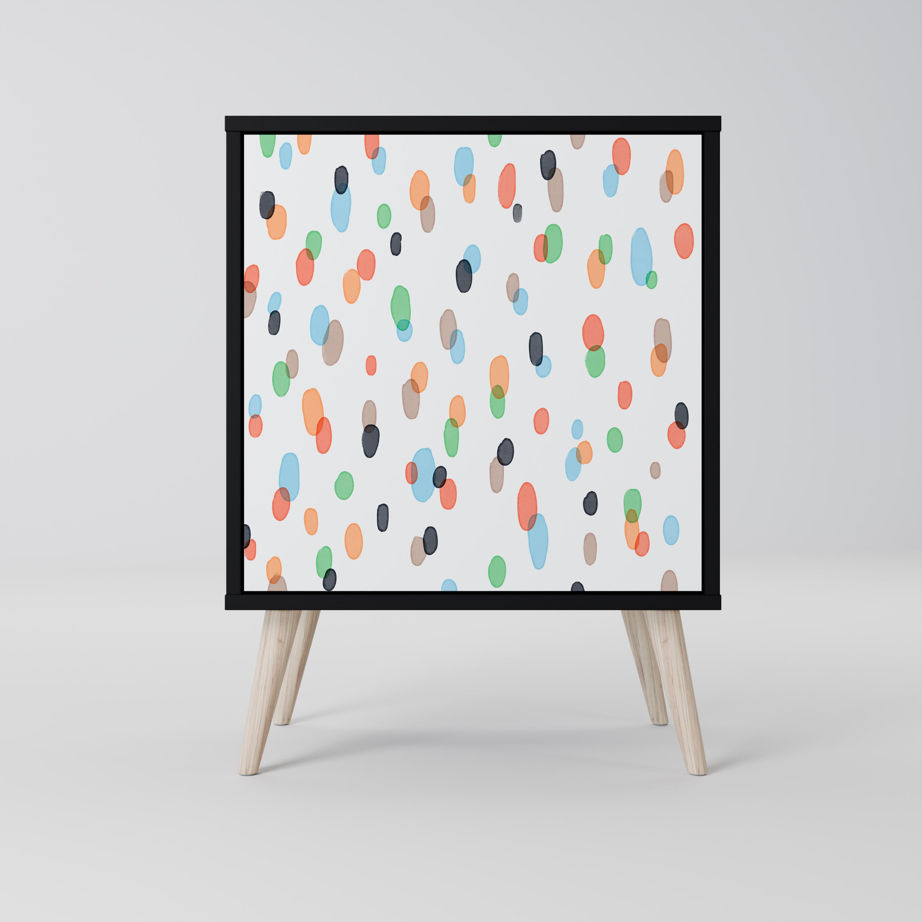 ENERGETIC SPOTS 1-Door Sideboard in Black Finish