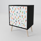 ENERGETIC SPOTS 1-Door Sideboard in Black Finish