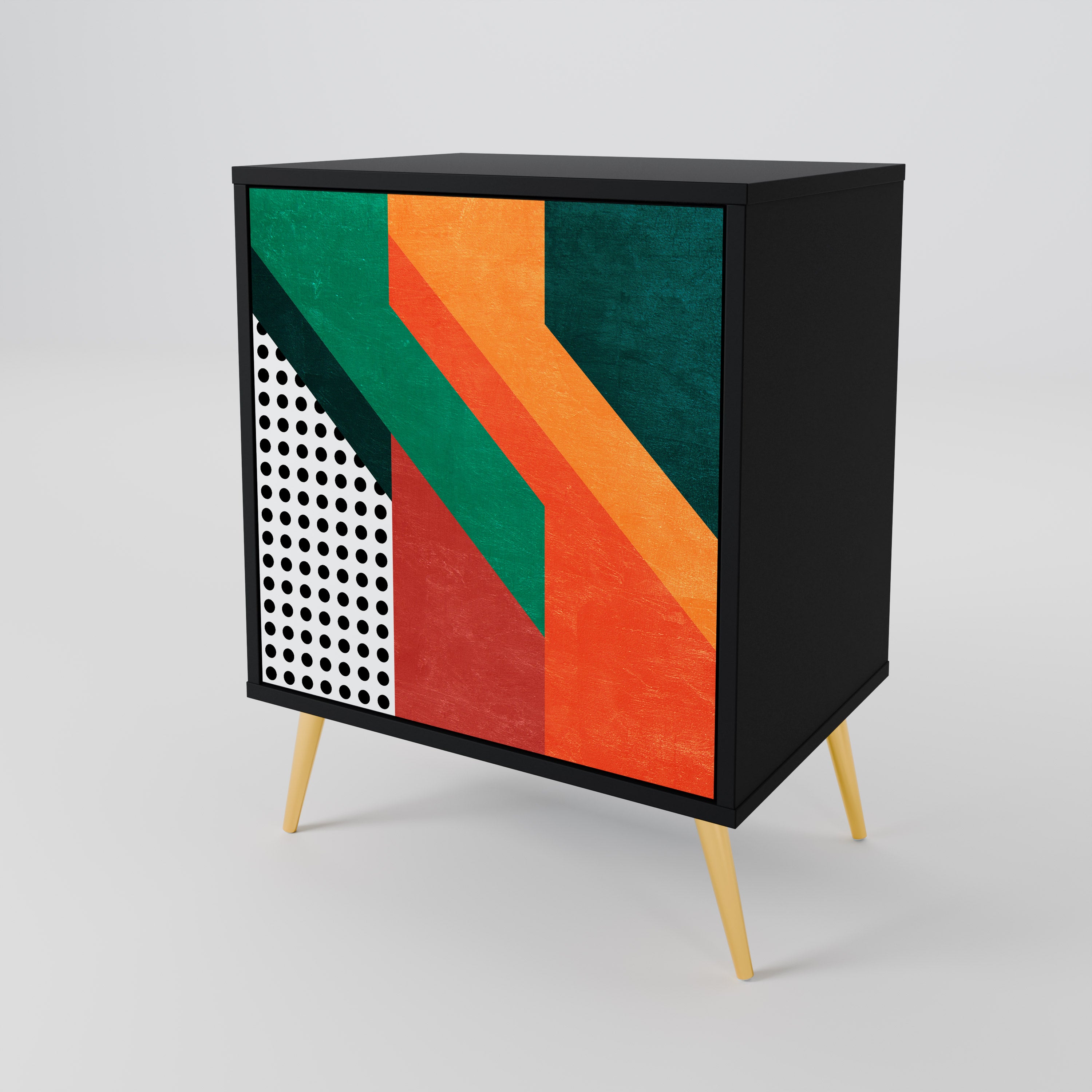 MAKESHIFT ARTISTRY 1-Door Sideboard in Black Finish