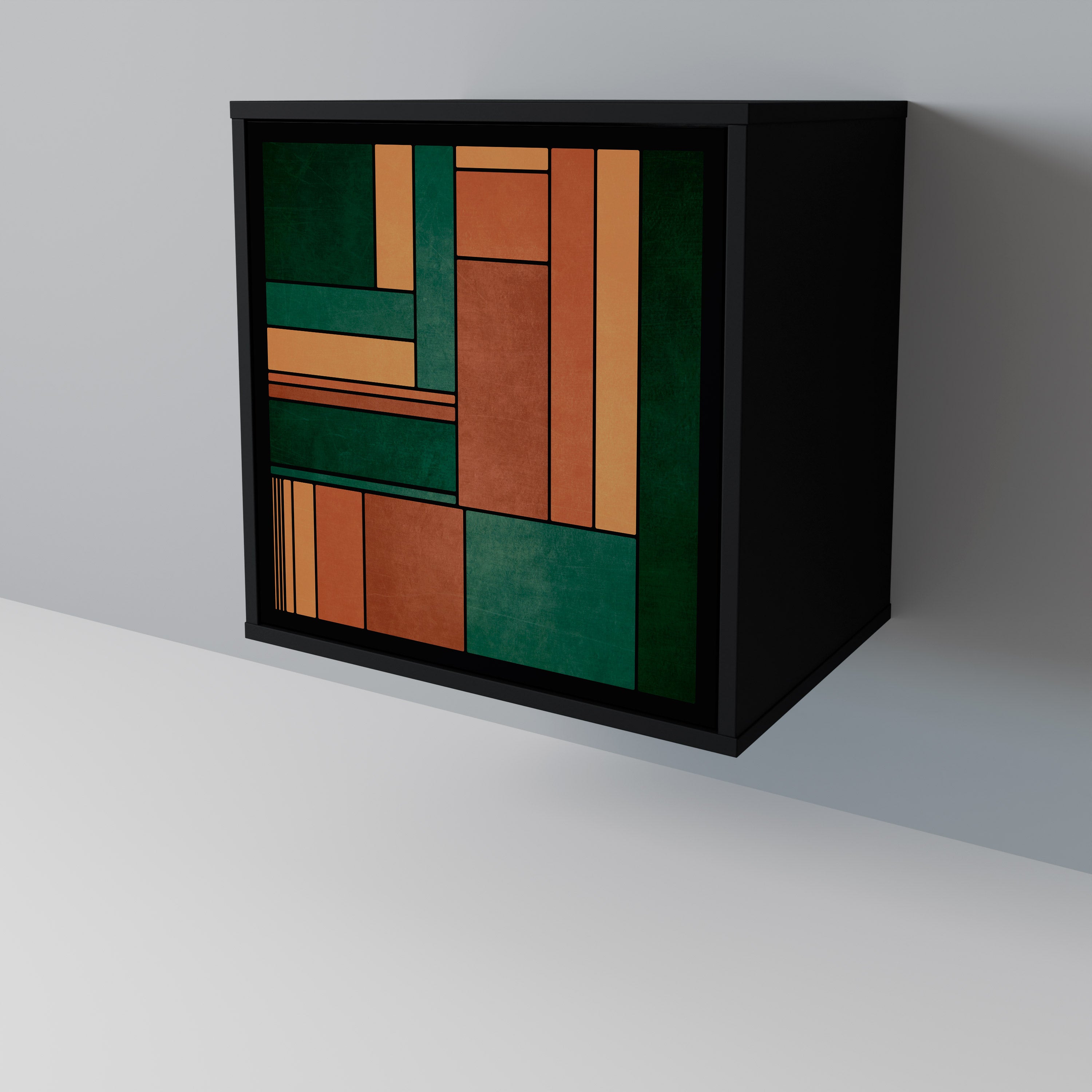 EARTHY FIGURES 1-Door Sideboard in Black Finish