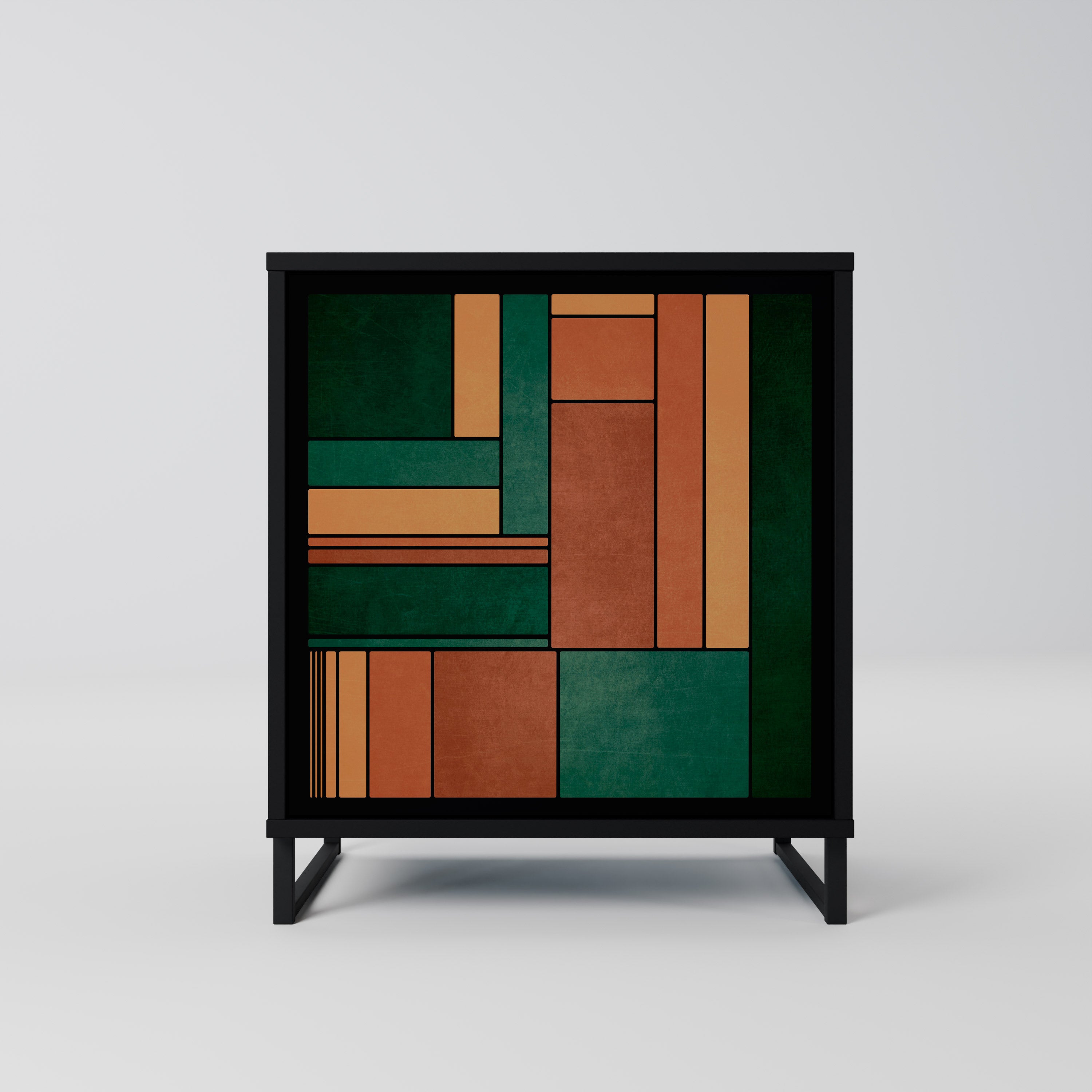 EARTHY FIGURES 1-Door Sideboard in Black Finish