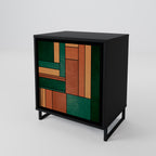 EARTHY FIGURES 1-Door Sideboard in Black Finish