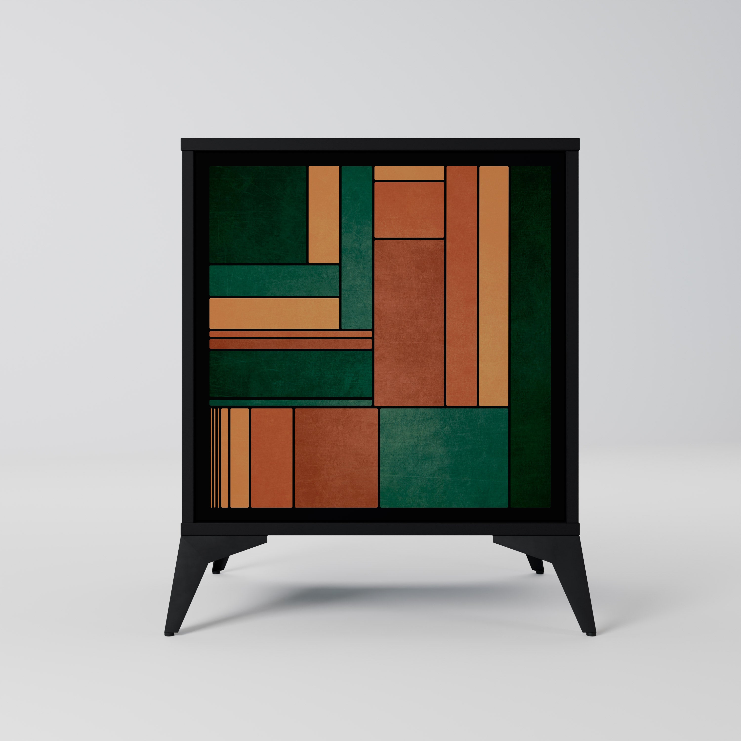 EARTHY FIGURES 1-Door Sideboard in Black Finish