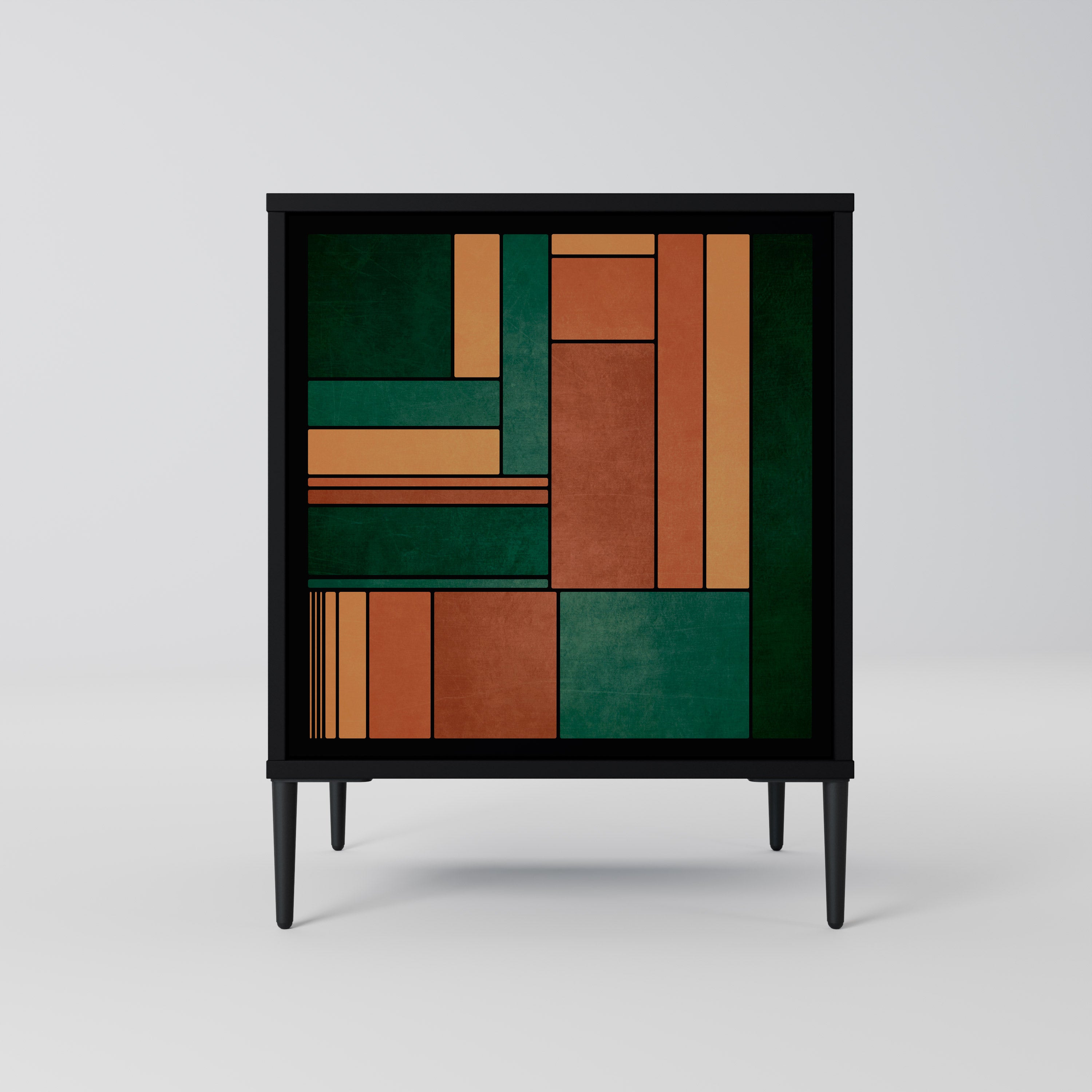 EARTHY FIGURES 1-Door Sideboard in Black Finish