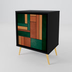 EARTHY FIGURES 1-Door Sideboard in Black Finish