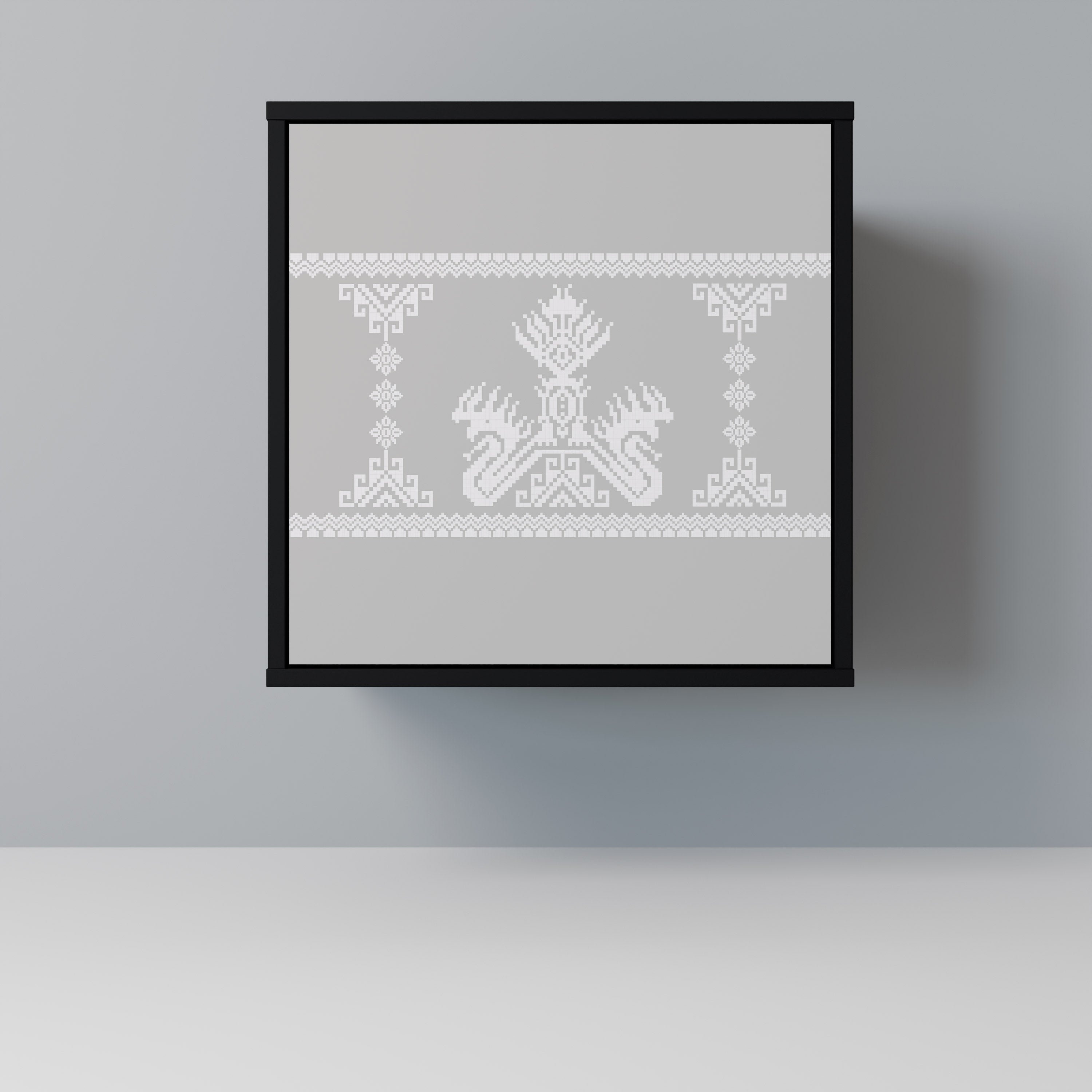 THAI GRAY 1-Door Sideboard in Black Finish