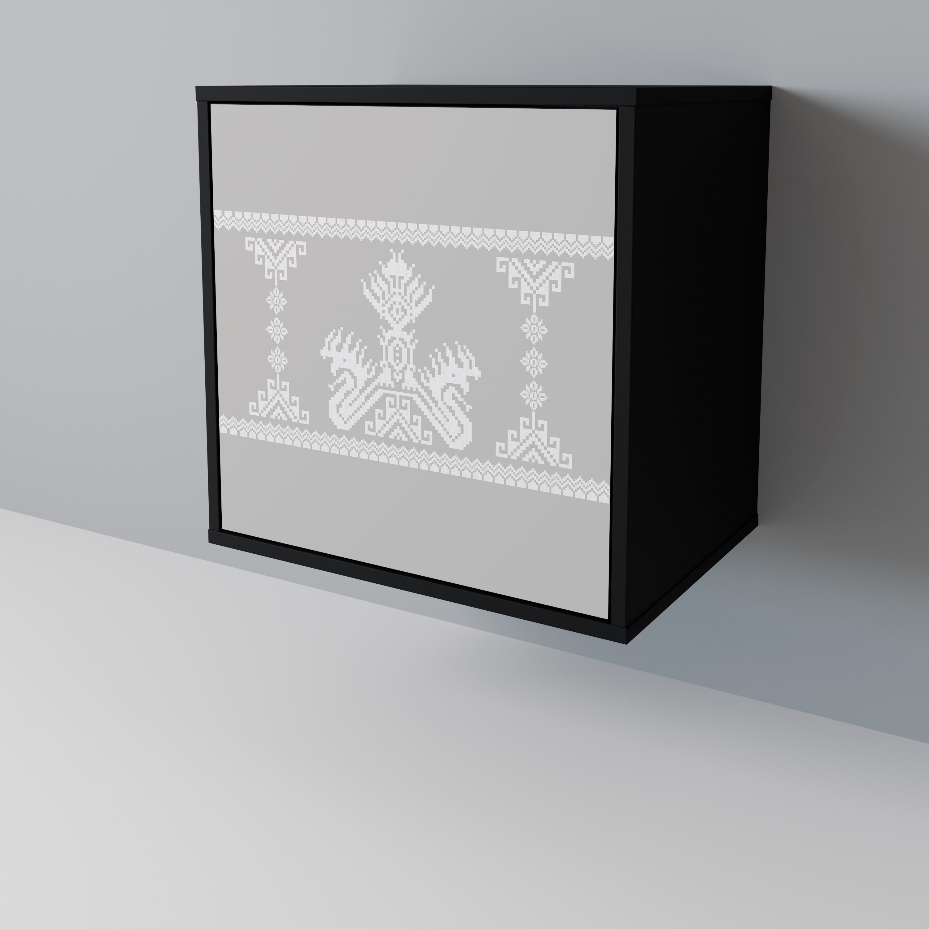 THAI GRAY 1-Door Sideboard in Black Finish