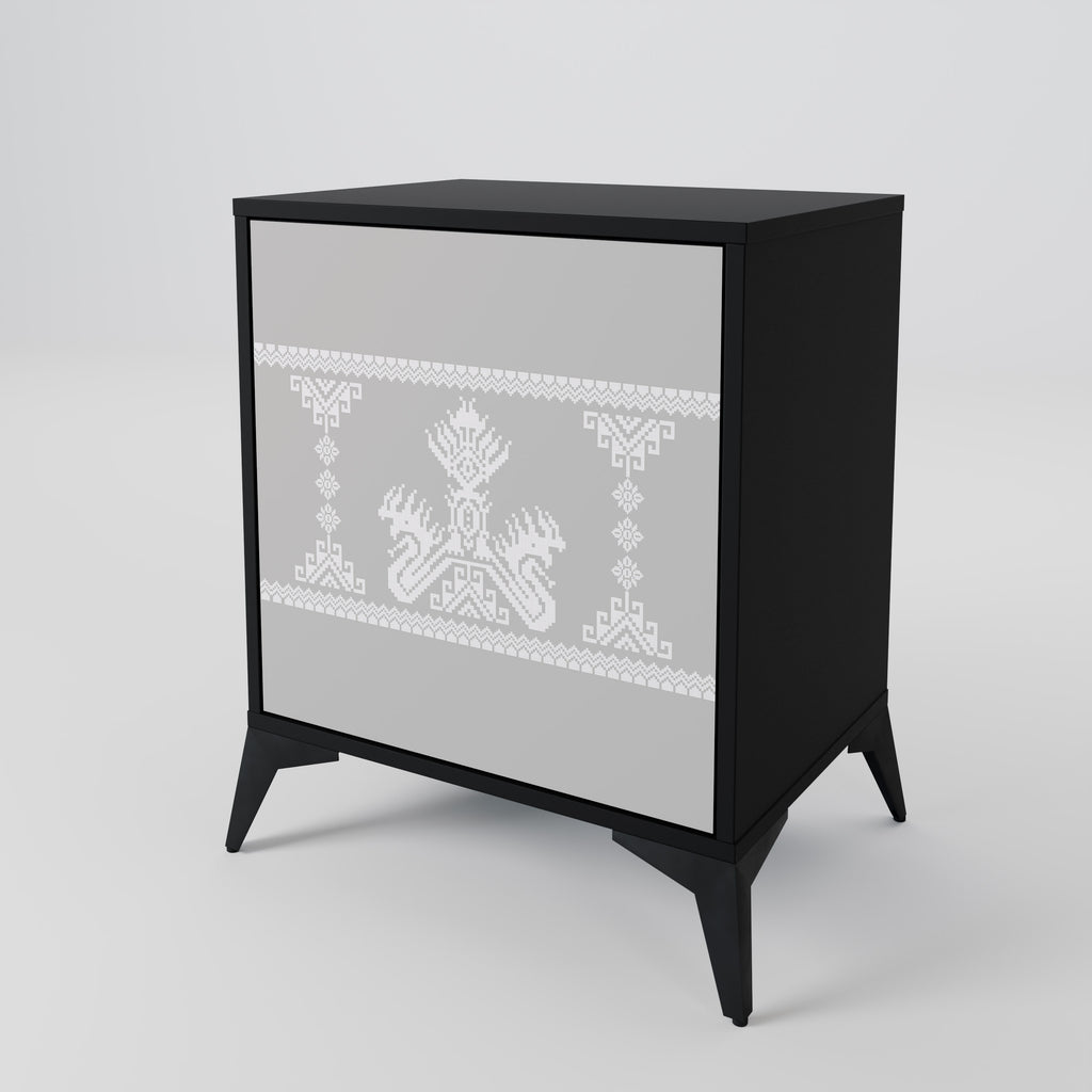 THAI GRAY 1-Door Sideboard in Black Finish