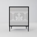 THAI GRAY 1-Door Sideboard in Black Finish