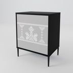 THAI GRAY 1-Door Sideboard in Black Finish