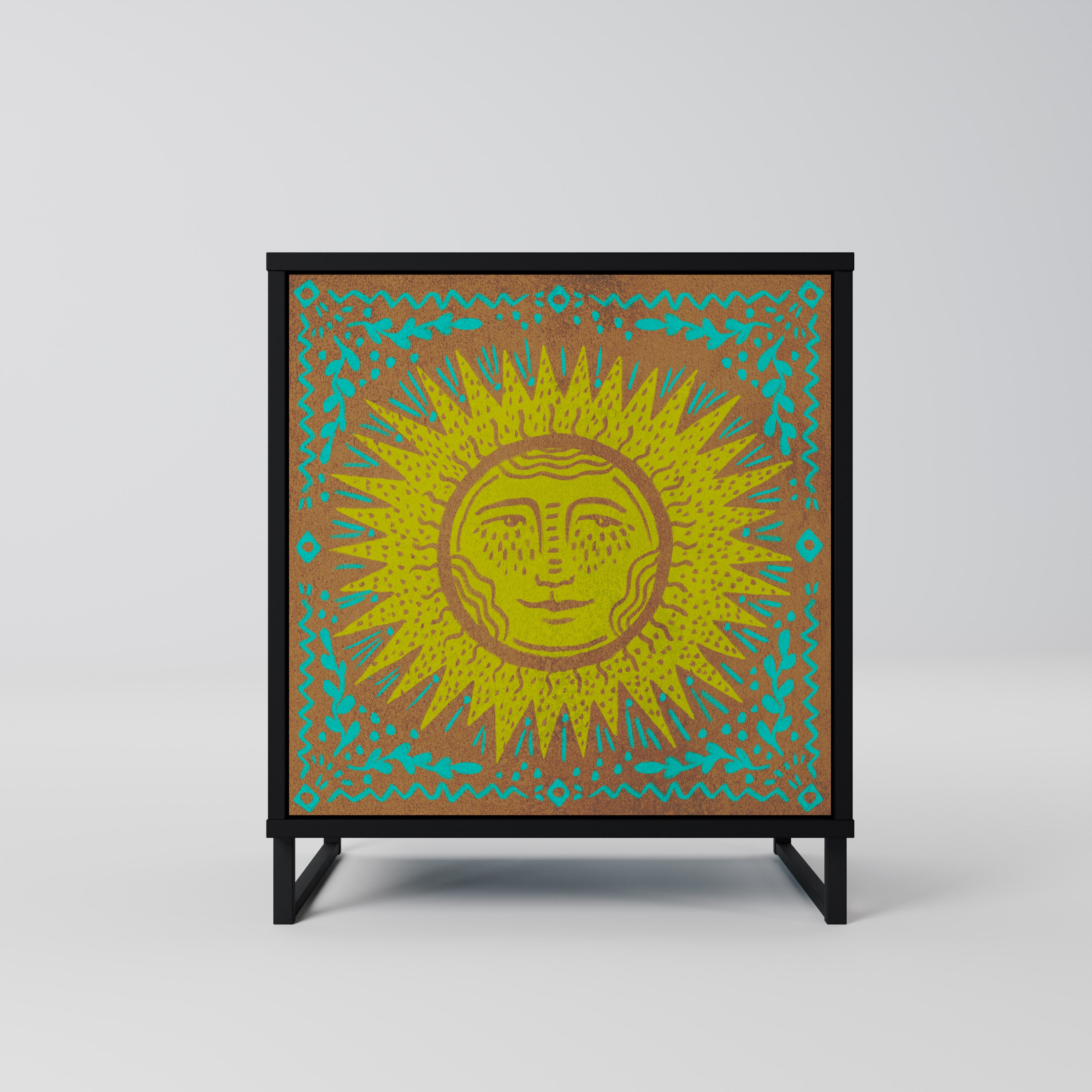 SUNSHINE EULOGY 1-Door Sideboard in Black Finish