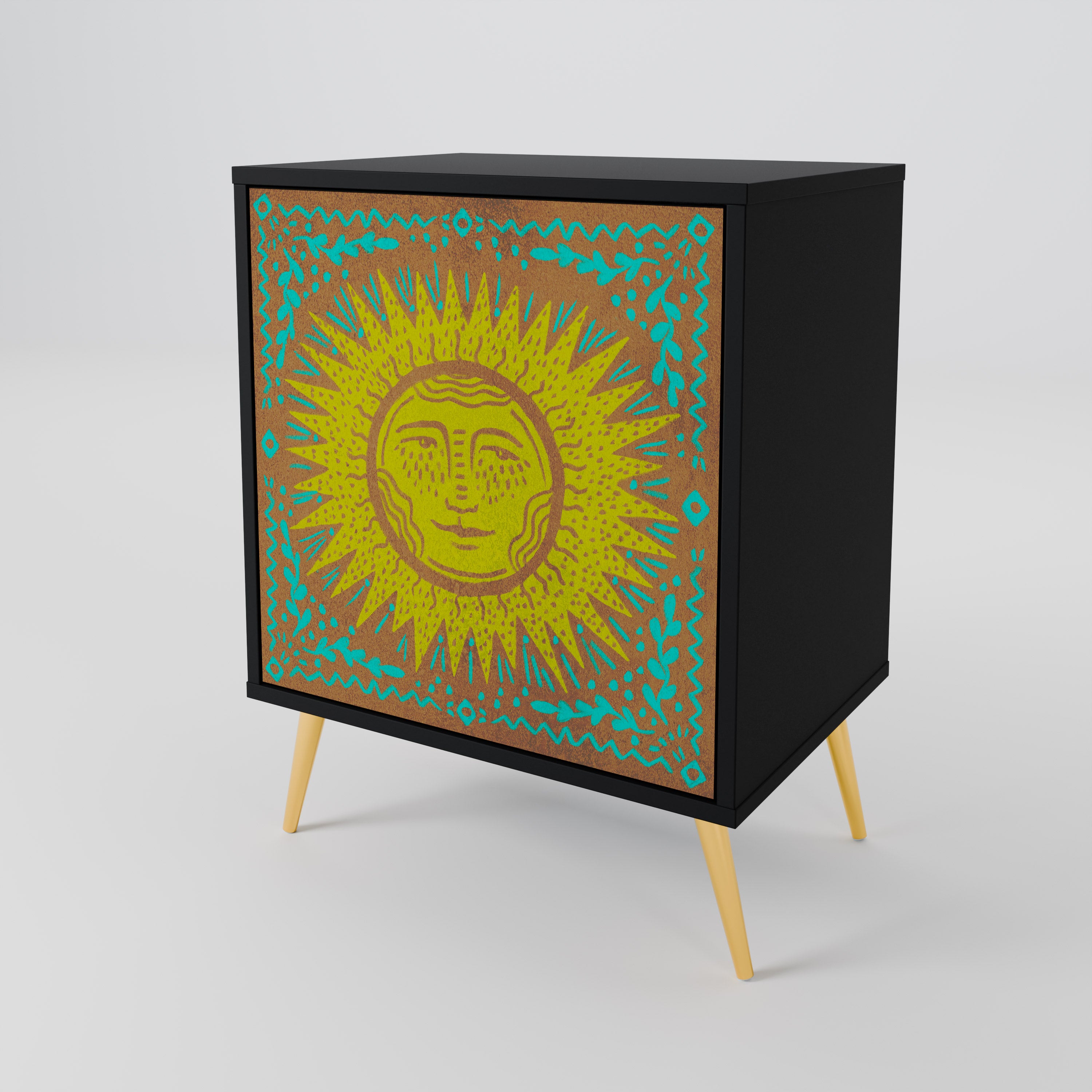 SUNSHINE EULOGY 1-Door Sideboard in Black Finish