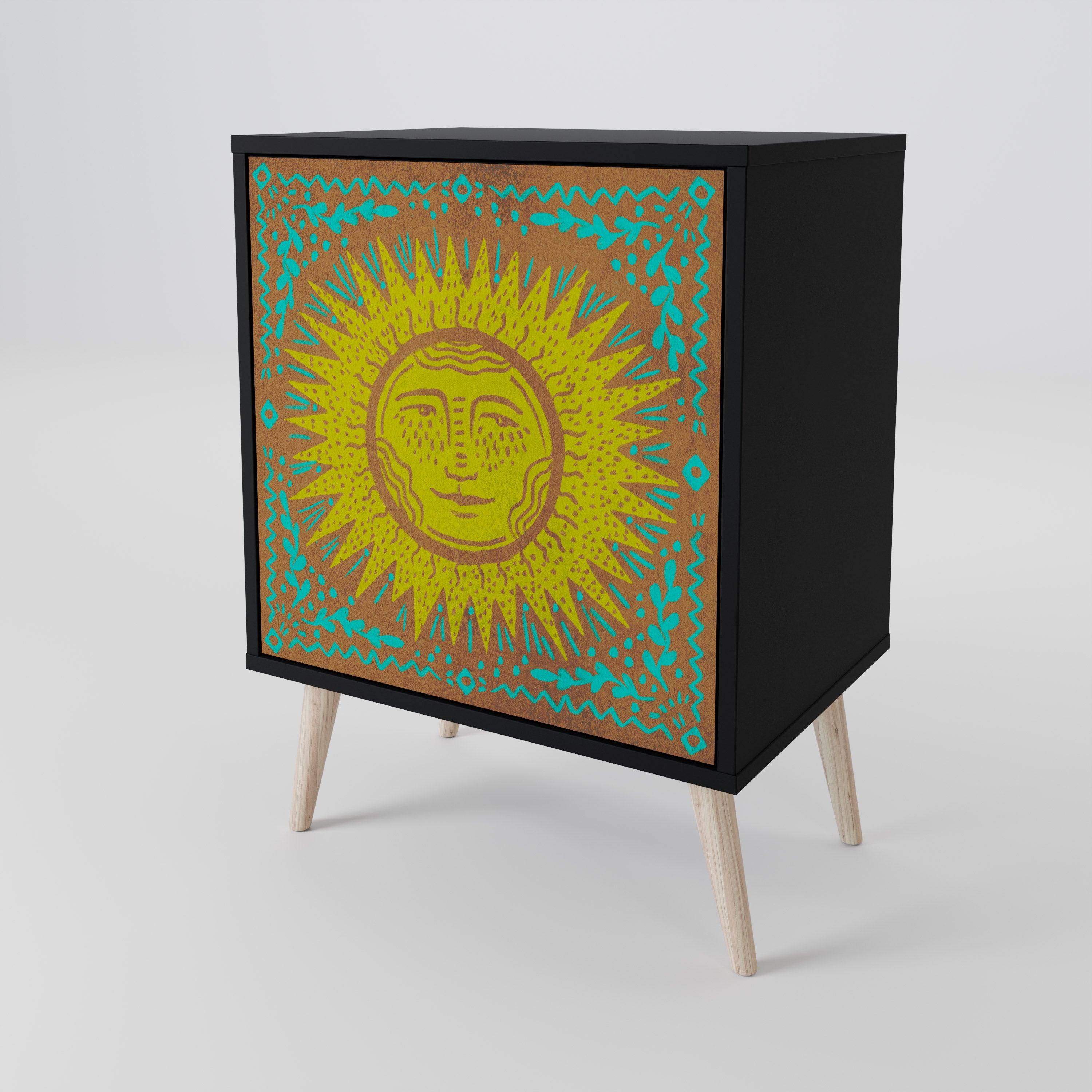 SUNSHINE EULOGY 1-Door Sideboard in Black Finish