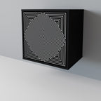 POLYGON ILLUSION 1-Door Sideboard in Black Finish