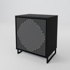 POLYGON ILLUSION 1-Door Sideboard in Black Finish