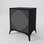 POLYGON ILLUSION 1-Door Sideboard in Black Finish