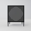 POLYGON ILLUSION 1-Door Sideboard in Black Finish